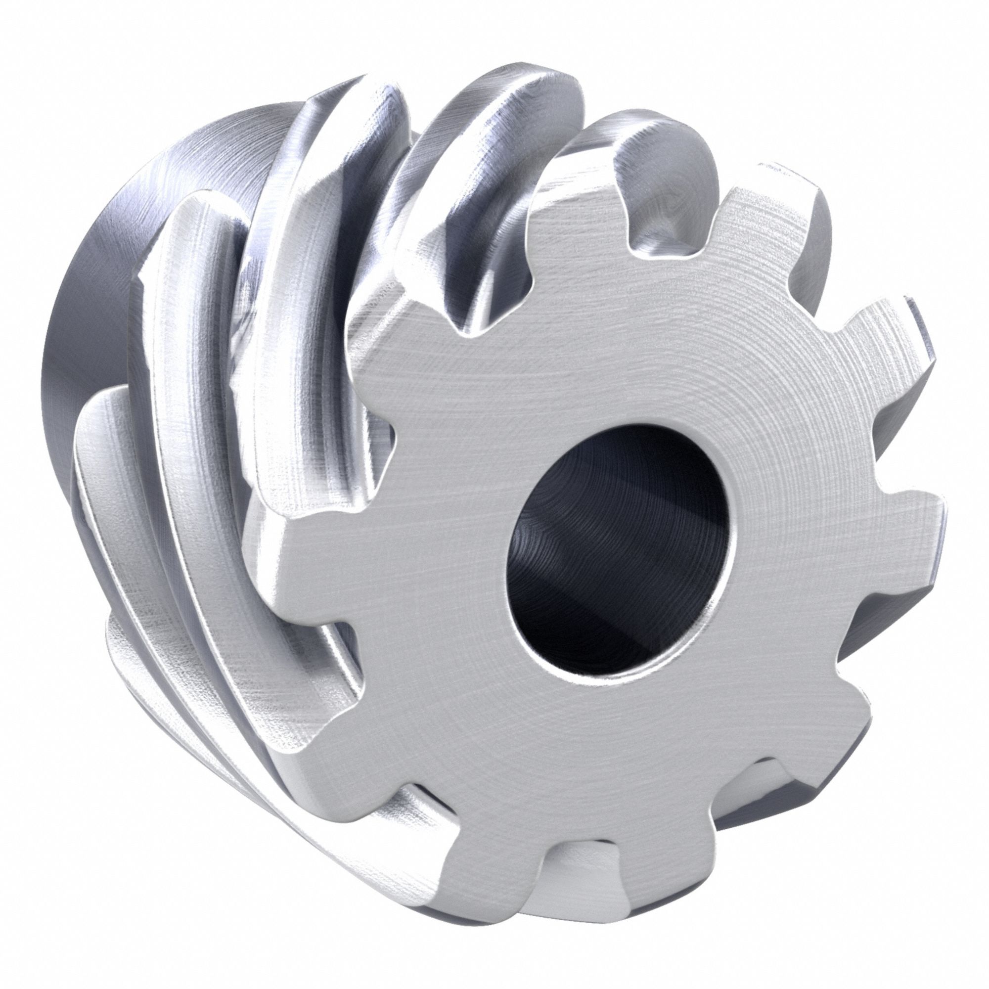 Screw Gear: Right Hand, Module m 3, Stainless Steel, 15 mm Bore Dia, 10 Teeth