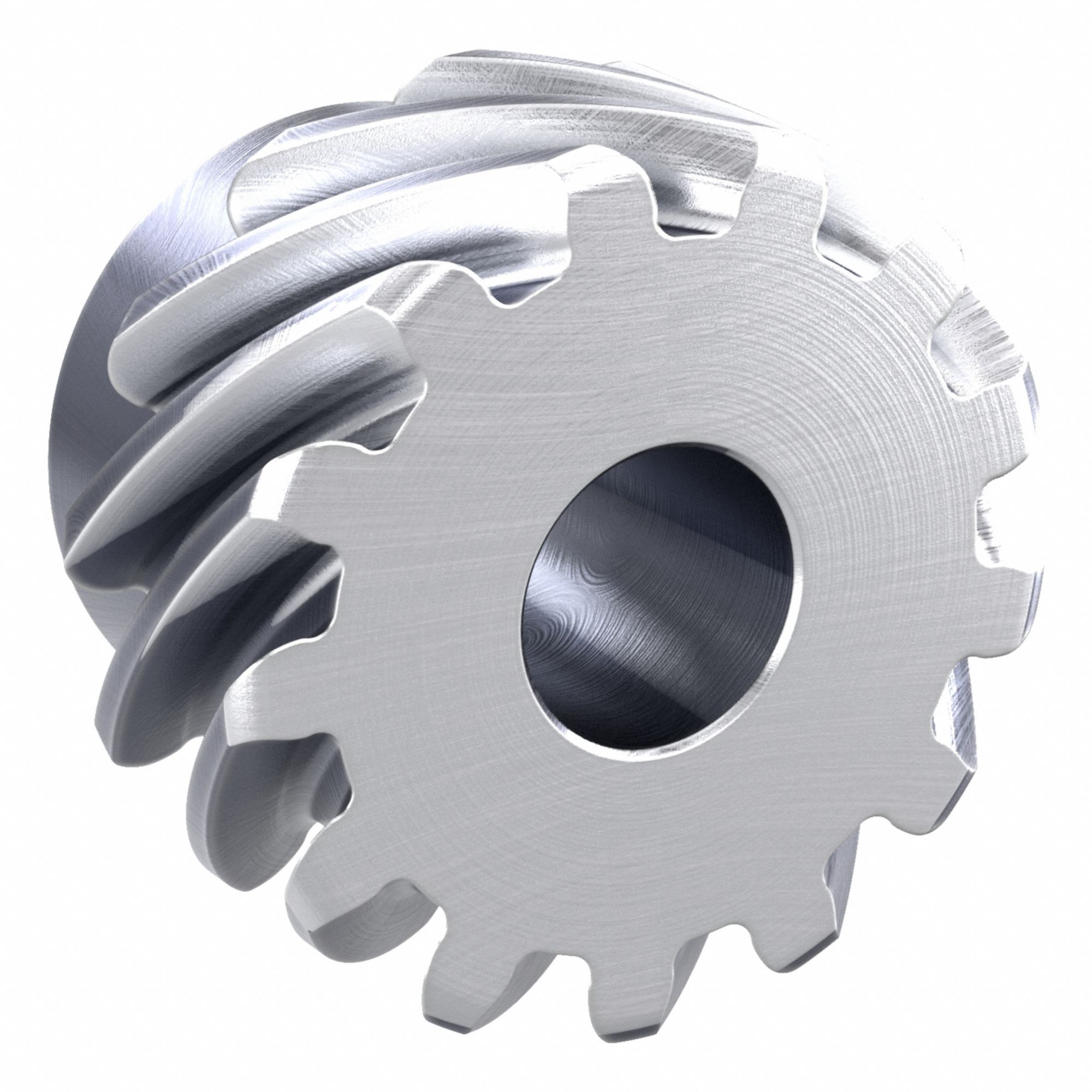 Screw Gear: Left Hand, Module m 3, Stainless Steel, 20 mm Bore Dia, 13 Teeth