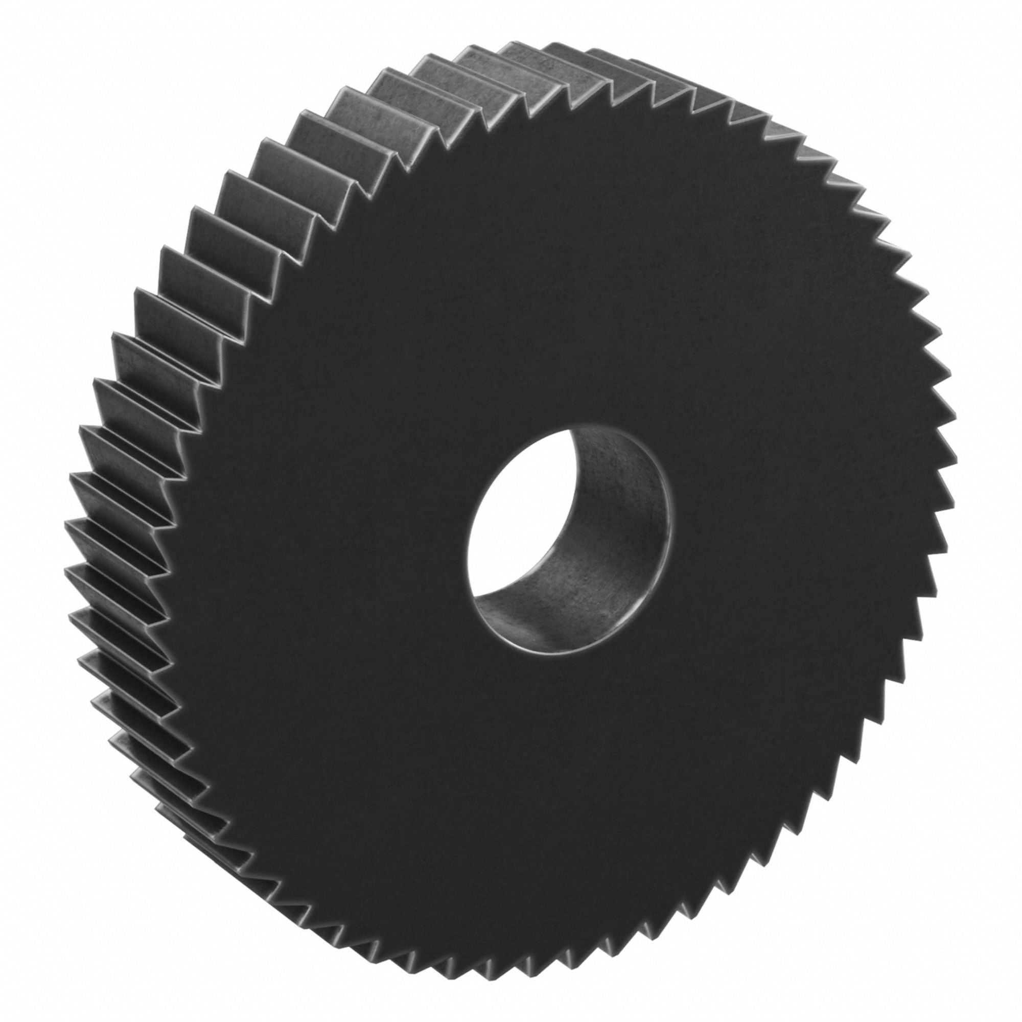 Ratchet Gear: 3.14 Pitch, 60 Teeth, 15 mm Bore Dia, 60 mm Outside Dia, Black Oxide-Coated Steel