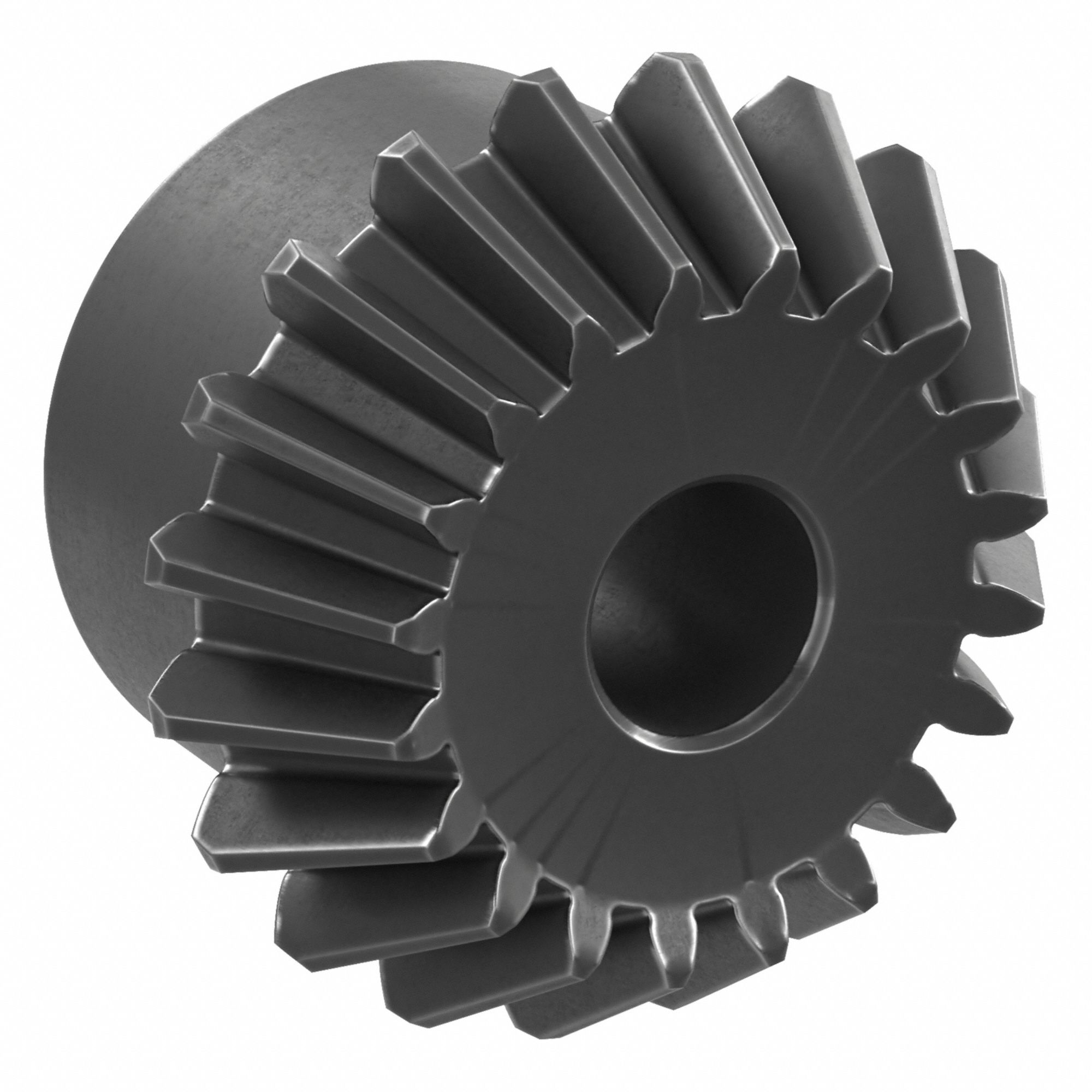 Angular Miter Gear: For 60° Shaft Angle, Module m 1.5, 20 Teeth, Black Oxide Coated Carbon Steel