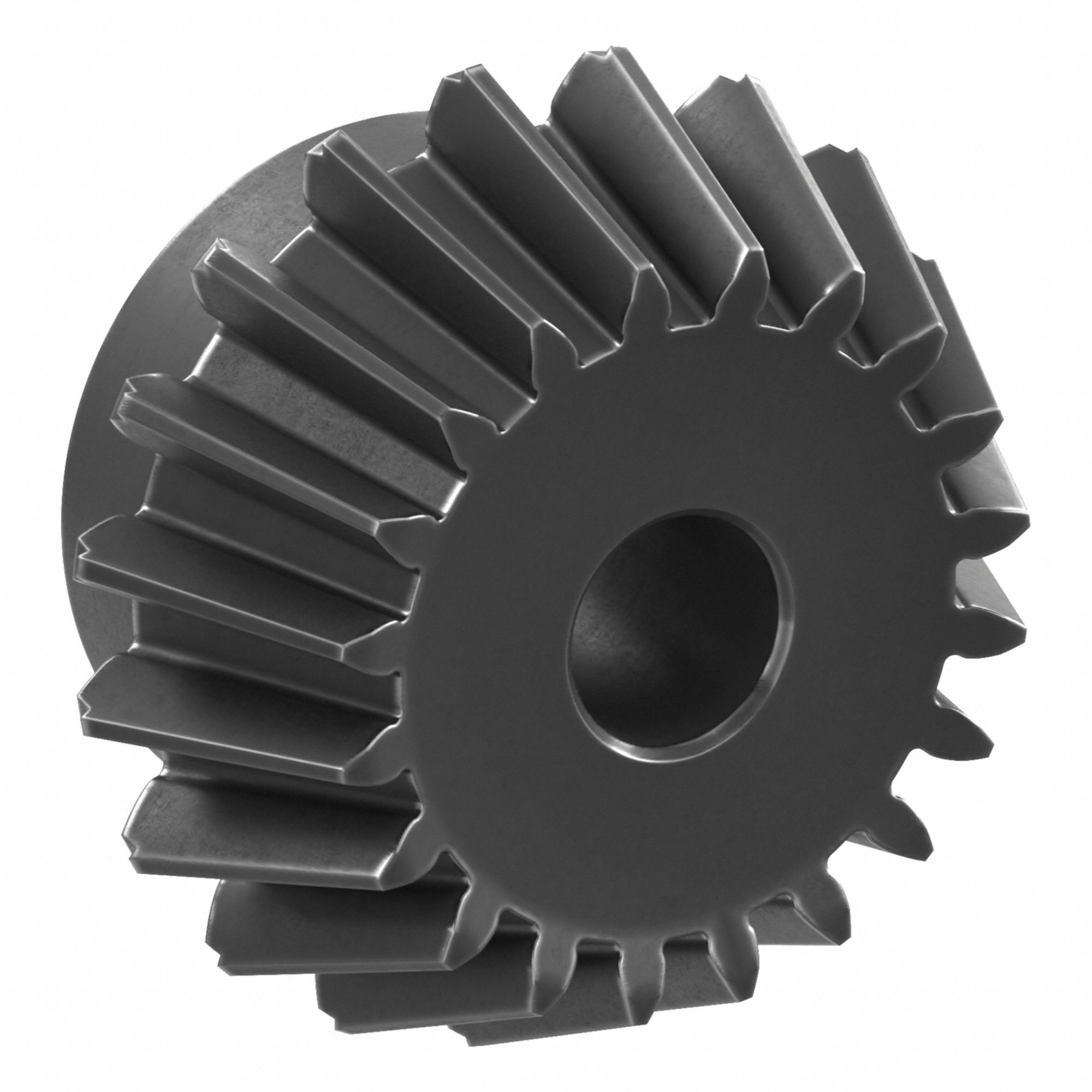 Angular Miter Gear: For 45° Shaft Angle, Module m 2.5, 20 Teeth, Black Oxide Coated Carbon Steel