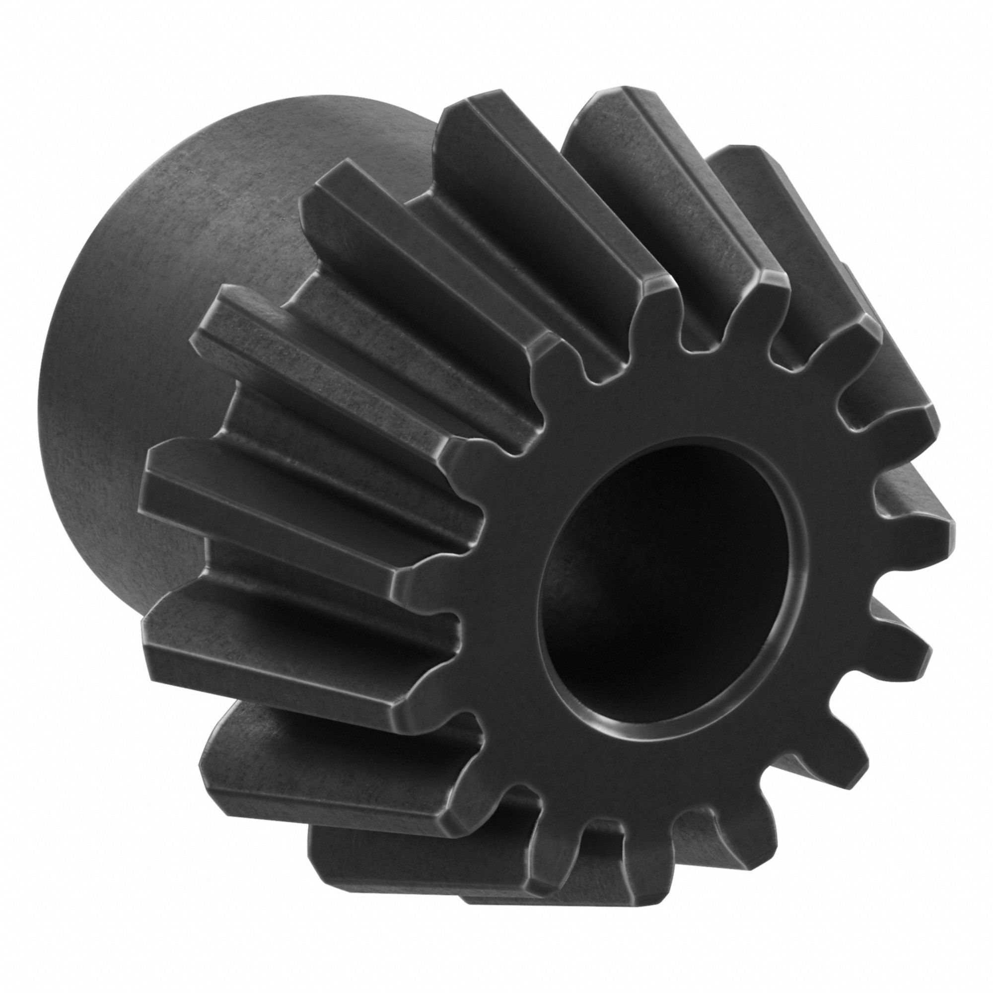 Bevel Gear: Straight, Gear Ratio 3, Module m 1.5, 15 Teeth, Black Oxide-Coated Steel, 8 mm Bore Dia
