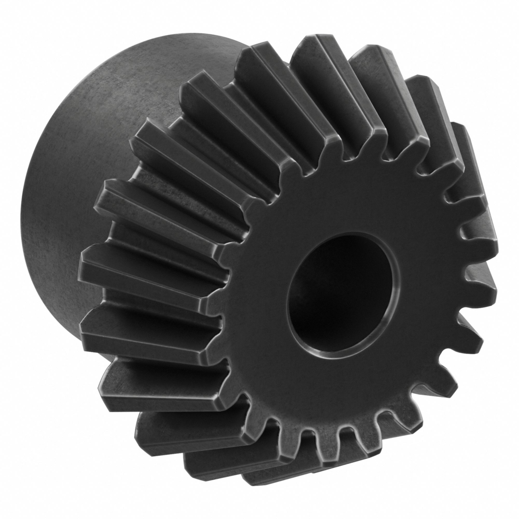 Bevel Gear: Straight, Gear Ratio 2, Module m 1.5, 20 Teeth, Black Oxide-Coated Steel, 8 mm Bore Dia