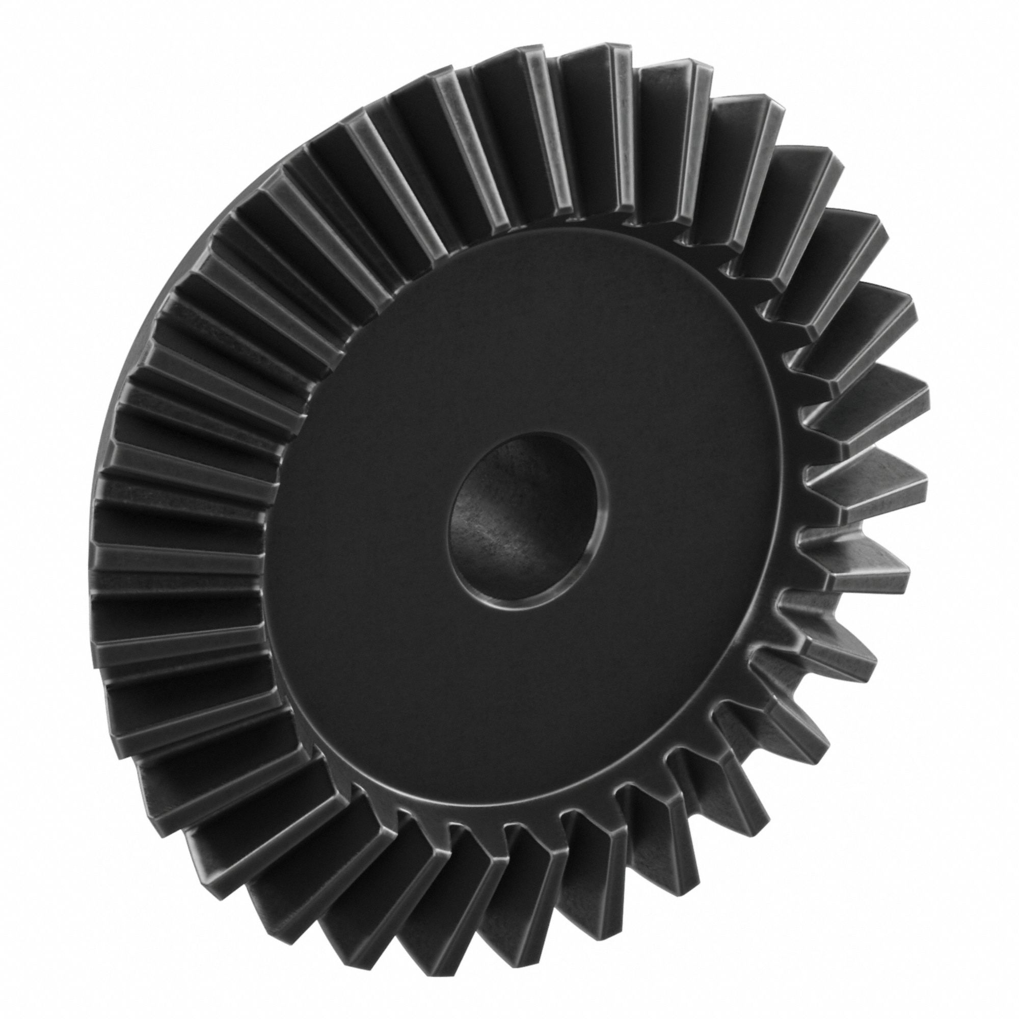 Bevel Gear: Straight, Gear Ratio 2, Module m 1.5, 30 Teeth, Black Oxide-Coated Steel, 8 mm Bore Dia
