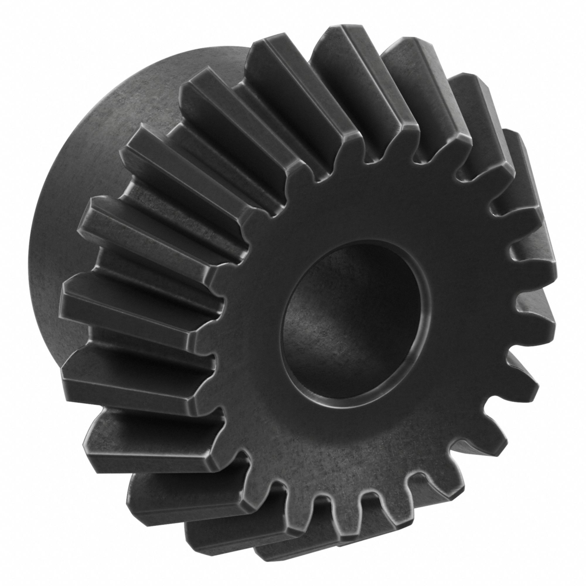 Bevel Gear: Straight, Gear Ratio 2, Module m 1, 20 Teeth, Black Oxide-Coated Steel, 6 mm Bore Dia