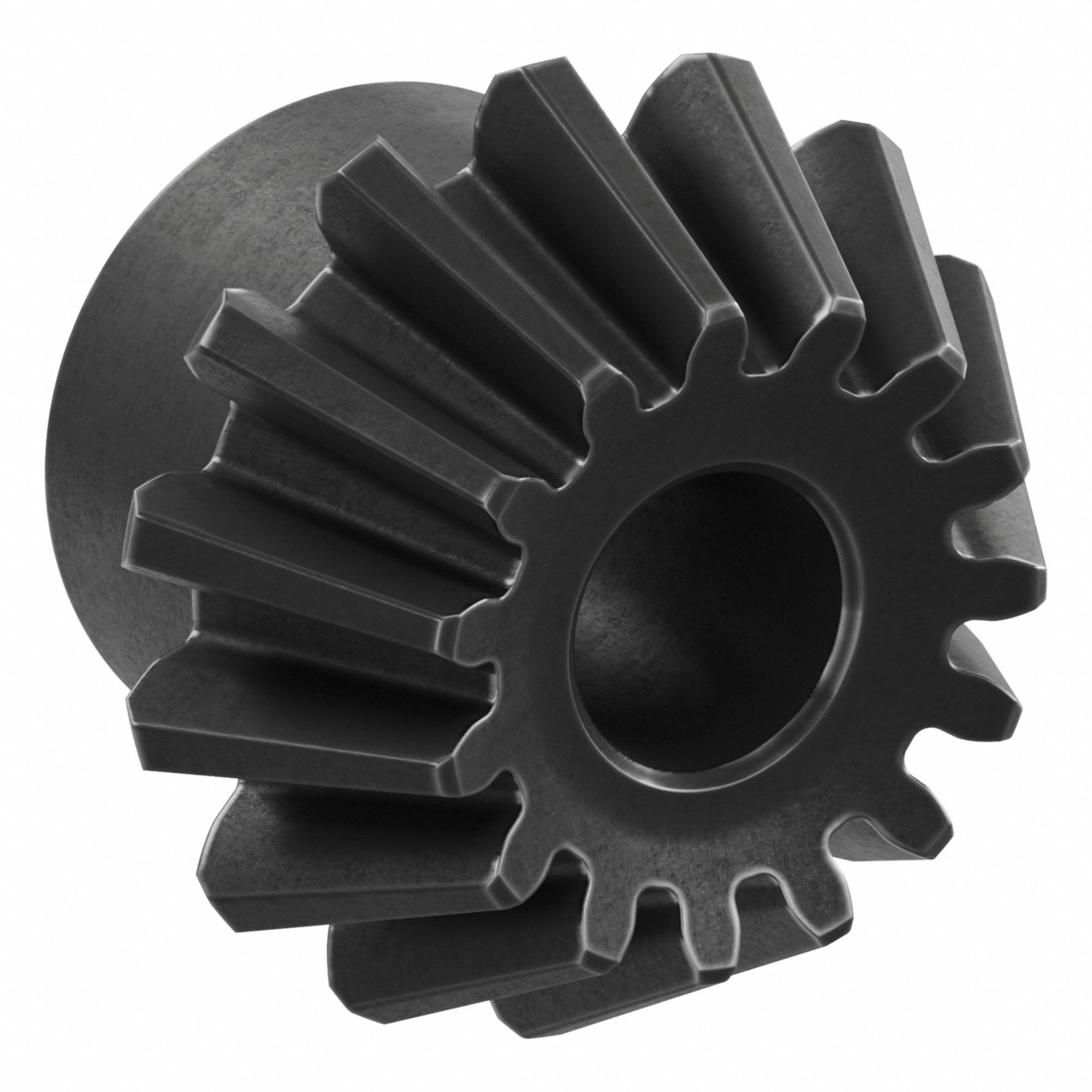 Bevel Gear: Straight, Gear Ratio 2, Module m 2.5, 15 Teeth, Black Oxide-Coated Steel, 12 mm Bore Dia