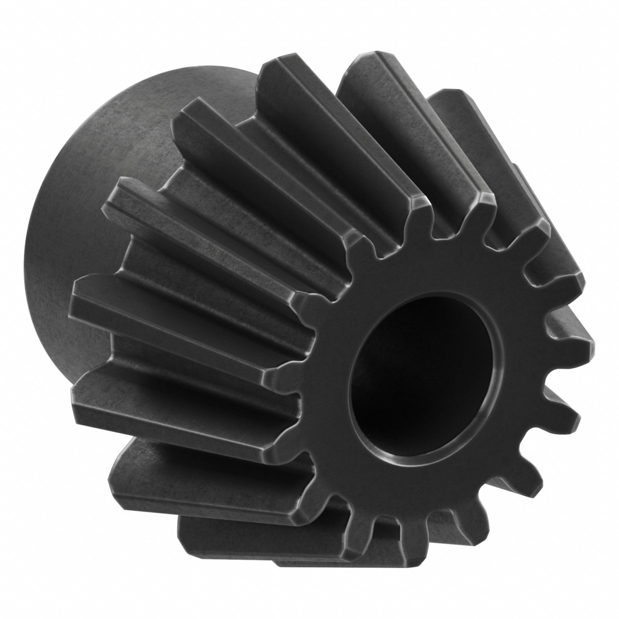 Bevel Gear: Straight, Gear Ratio 3, Module m 2.5, 15 Teeth, Black Oxide-Coated Steel, 12 mm Bore Dia