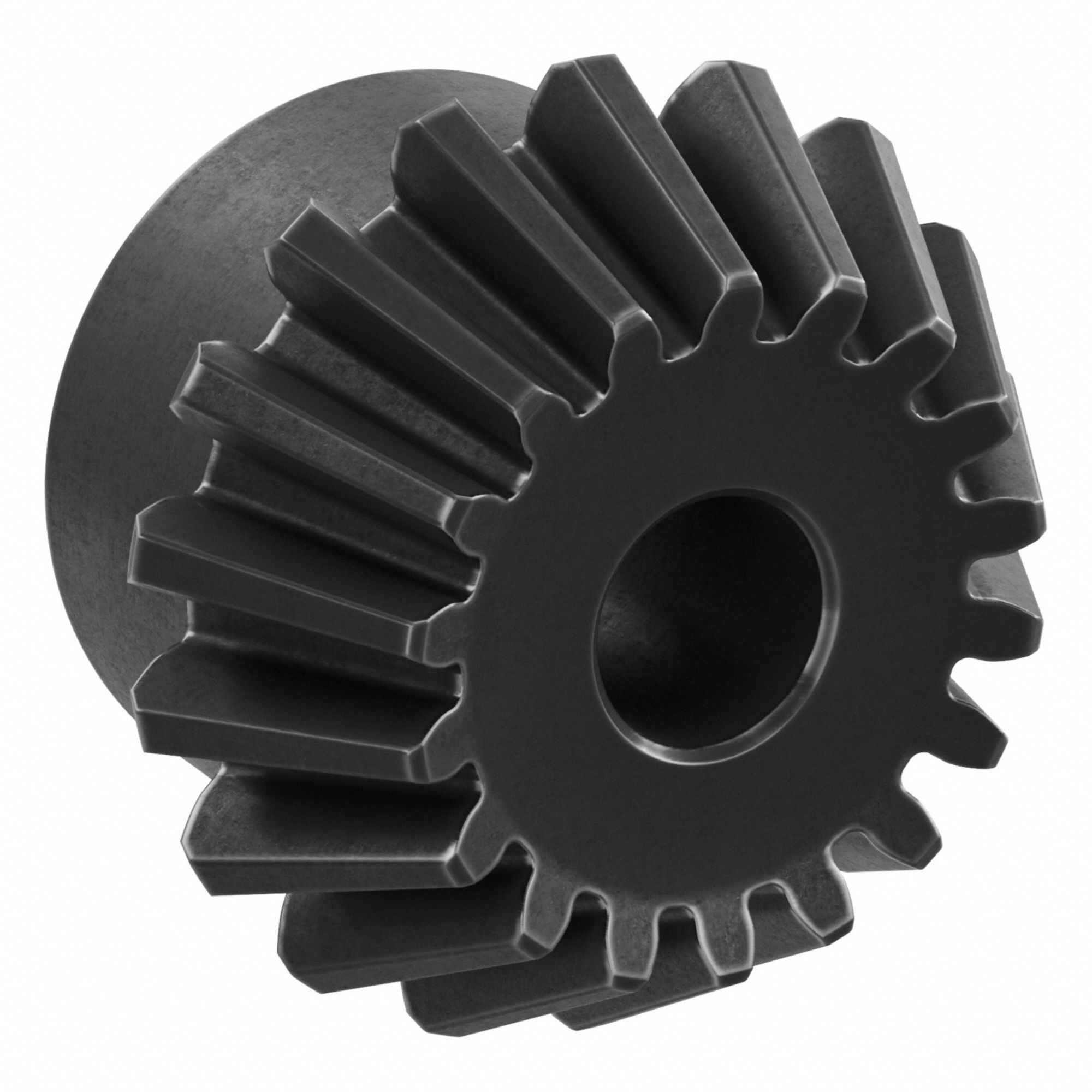 Bevel Gear: Straight, Gear Ratio 2, Module m 2.5, 18 Teeth, Black Oxide-Coated Steel, 12 mm Bore Dia