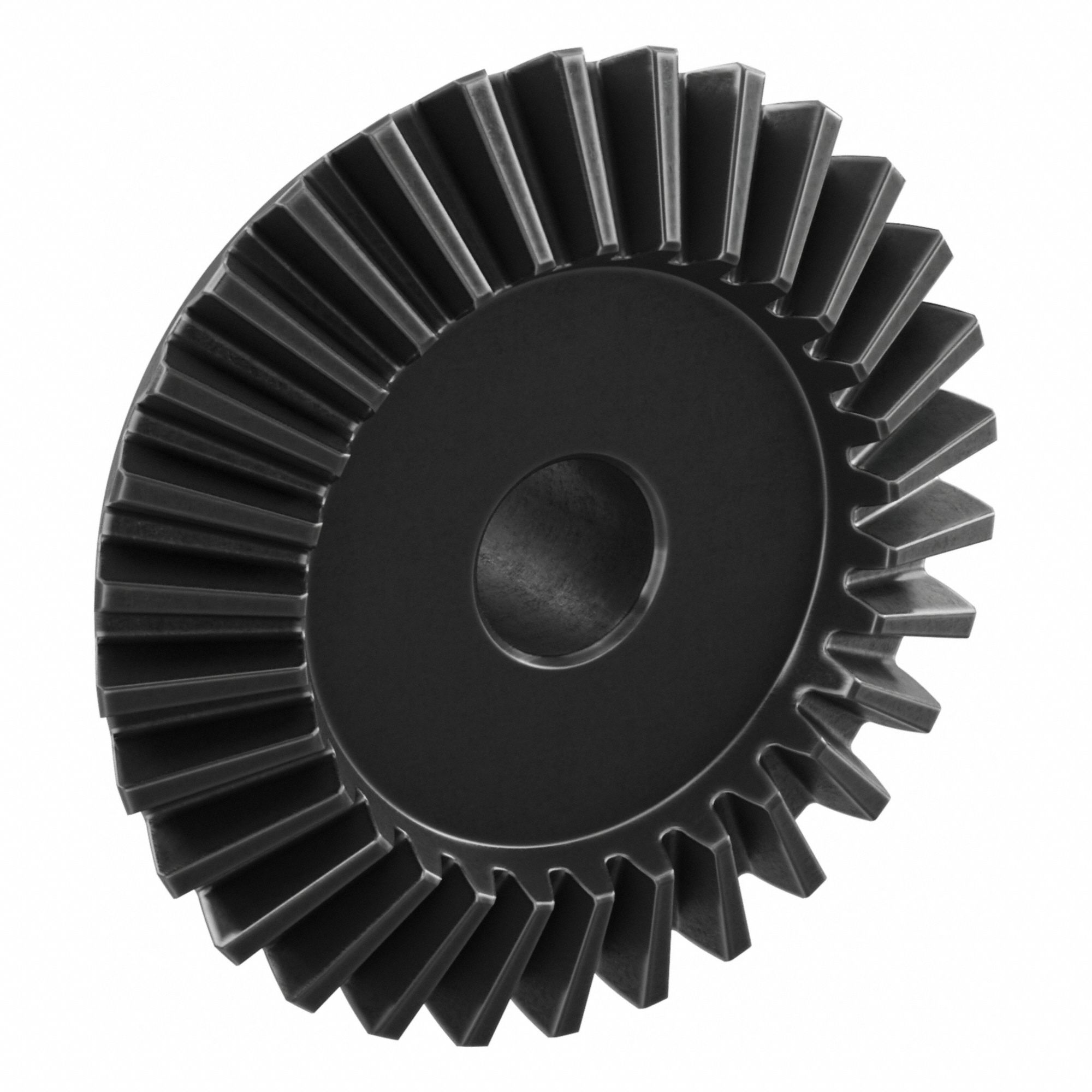 Bevel Gear: Straight, Gear Ratio 2, Module m 2.5, 30 Teeth, Black Oxide-Coated Steel, 15 mm Bore Dia