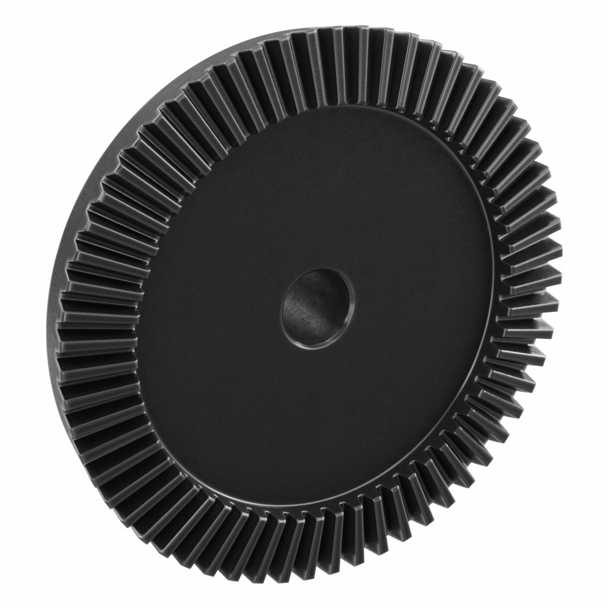 Bevel Gear: Straight, Gear Ratio 4, Module m 2.5, 60 Teeth, Black Oxide-Coated Steel, 20 mm Bore Dia