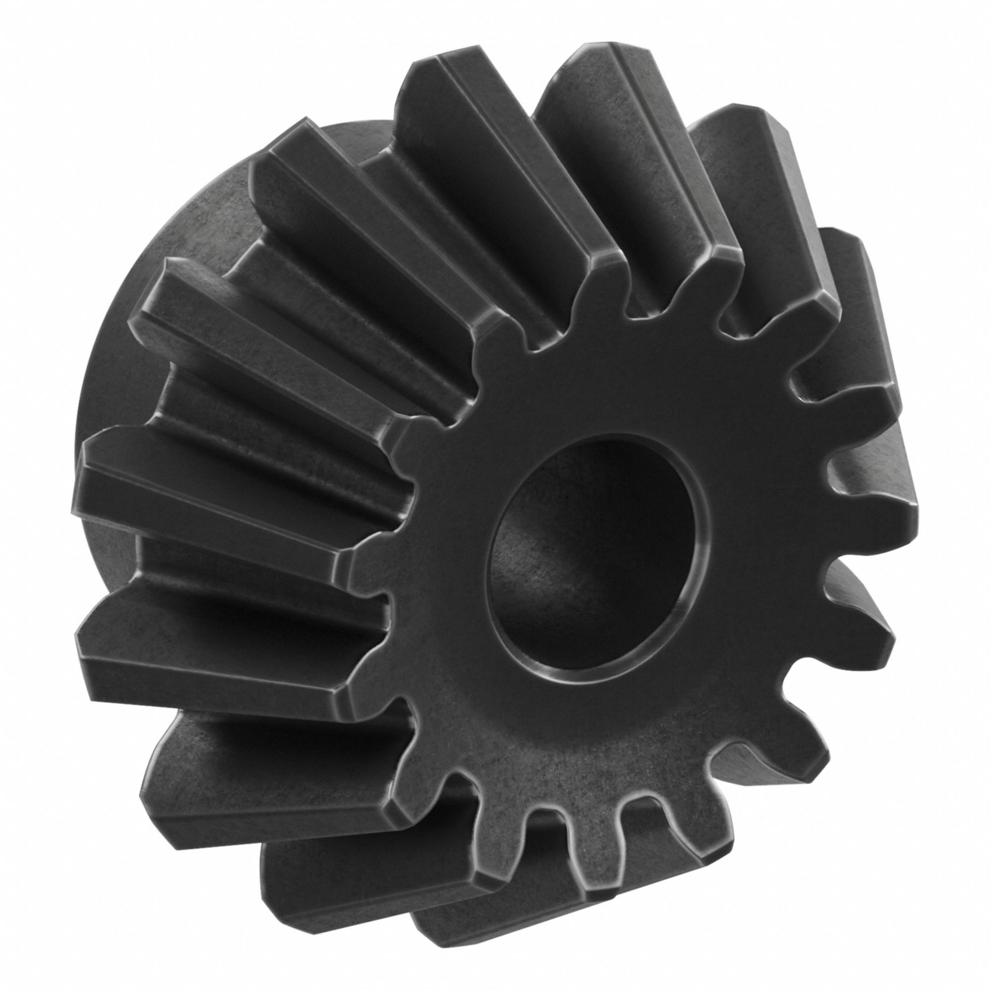 Bevel Gear: Straight, Gear Ratio 2, Module m 2, 15 Teeth, Black Oxide-Coated Steel, 8 mm Bore Dia