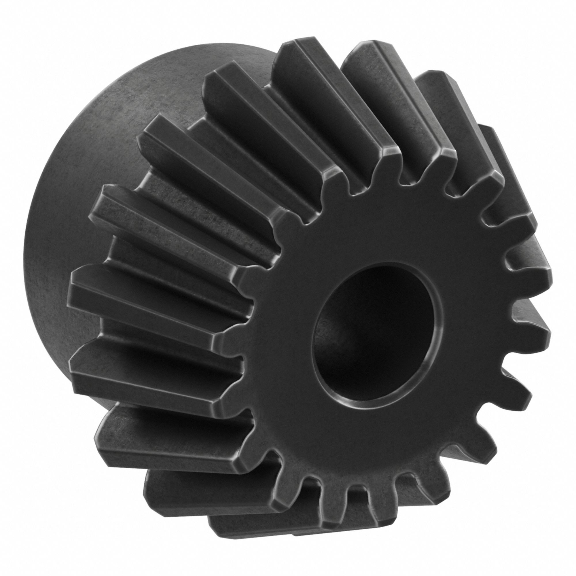 Bevel Gear: Straight, Gear Ratio 2.5, Module m 2, 18 Teeth, Black Oxide-Coated Steel, 10 mm Bore Dia