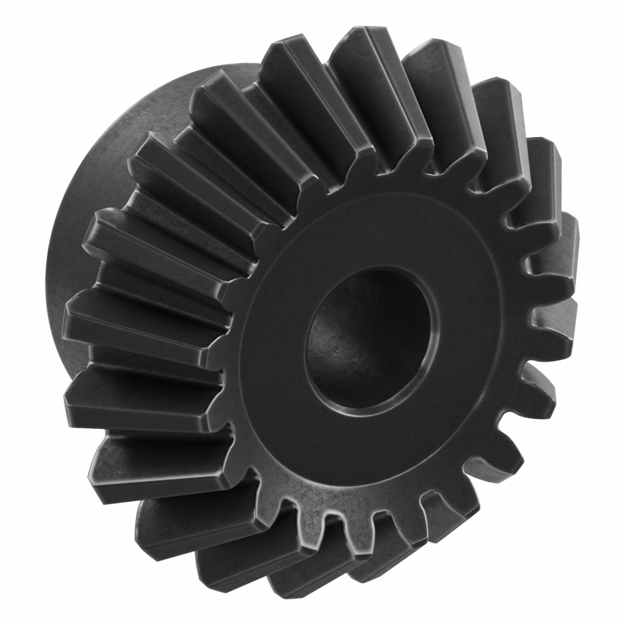 Bevel Gear: Straight, Gear Ratio 1.5, Module m 2, 20 Teeth, Black Oxide-Coated Steel, 10 mm Bore Dia