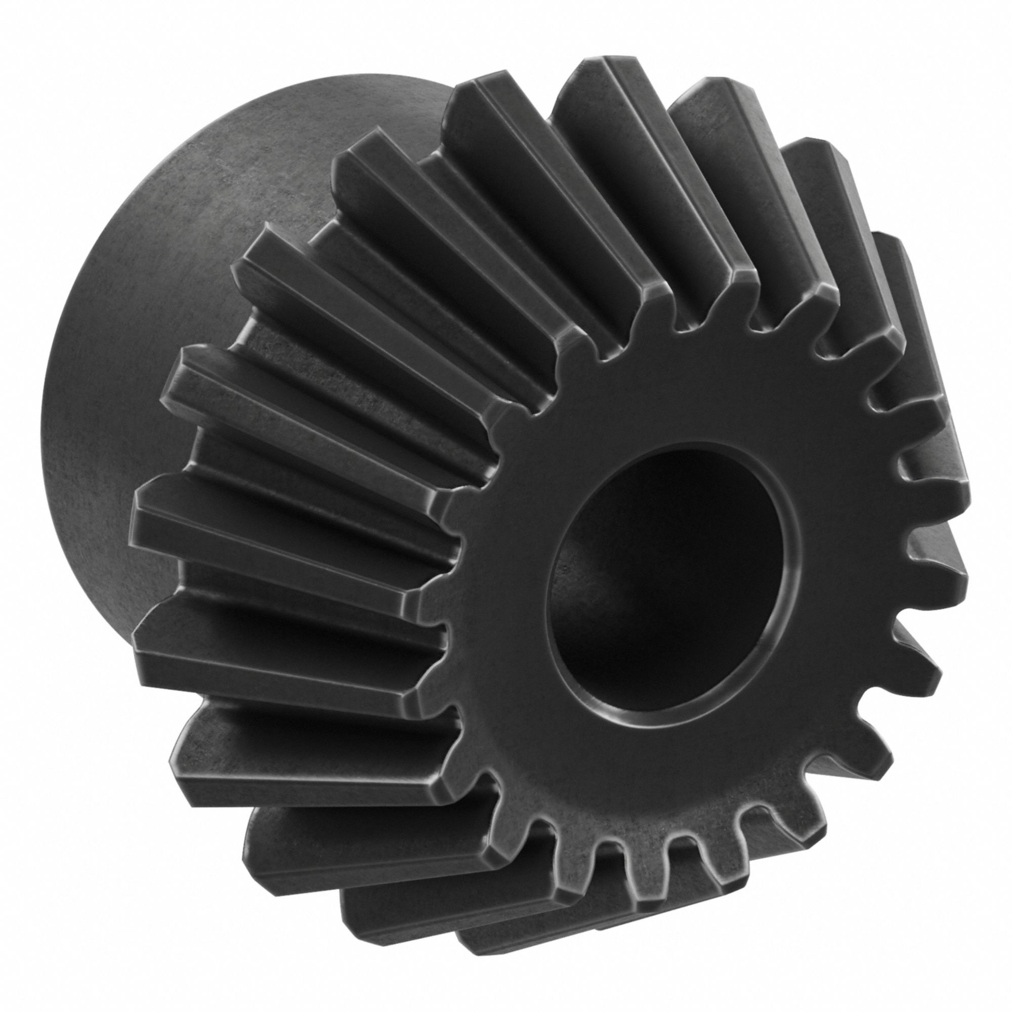 Bevel Gear: Straight, Gear Ratio 2, Module m 2, 20 Teeth, Black Oxide-Coated Steel, 12 mm Bore Dia