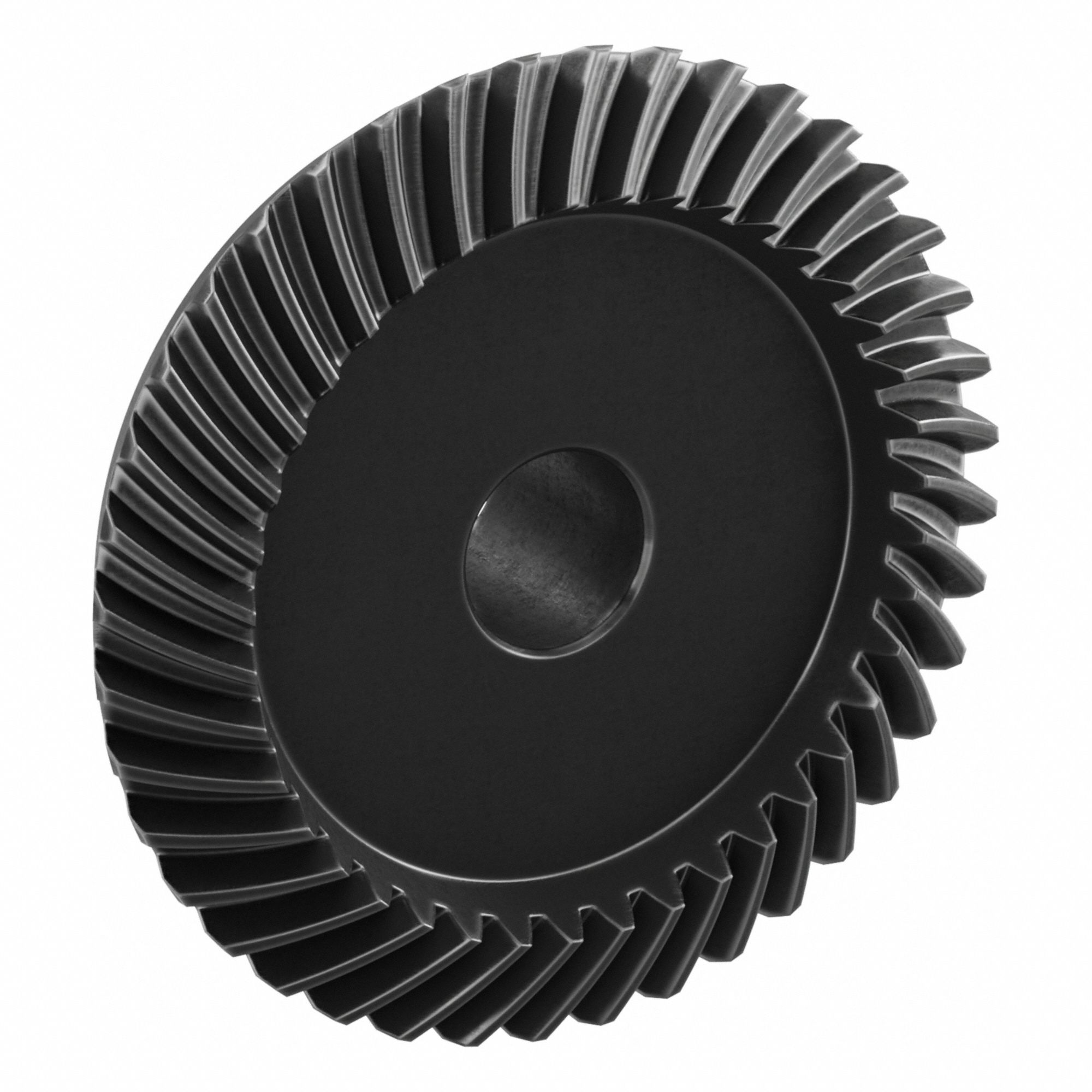 Spiral Bevel Gear: Spiral, Gear Ratio 2, Right Hand, Module m 1, 40 Teeth, Black Oxide-Coated Steel