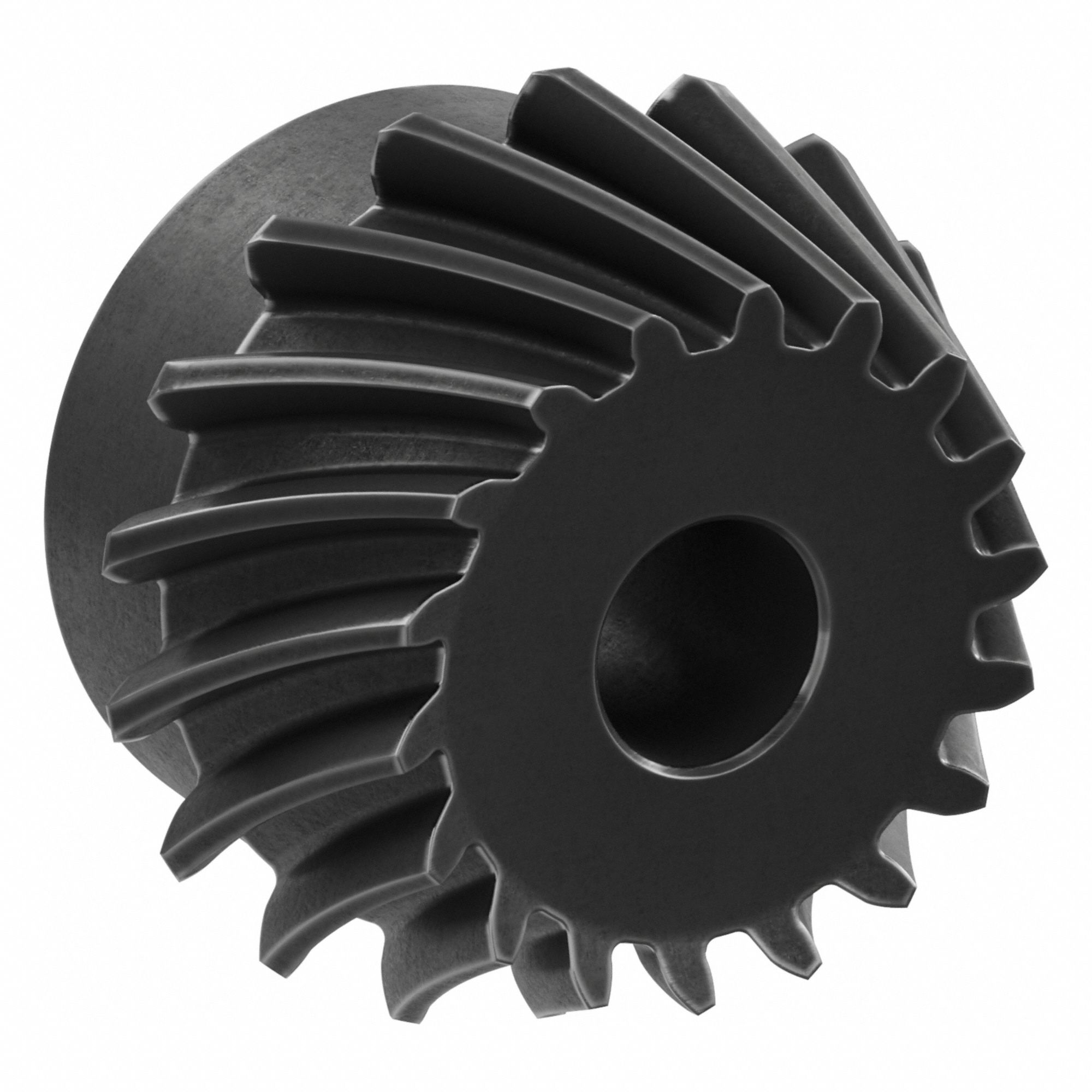 Spiral Bevel Gear: Spiral, Gear Ratio 2.5, Left Hand, Module m 2.5, 18 Teeth, 12 mm Bore Dia