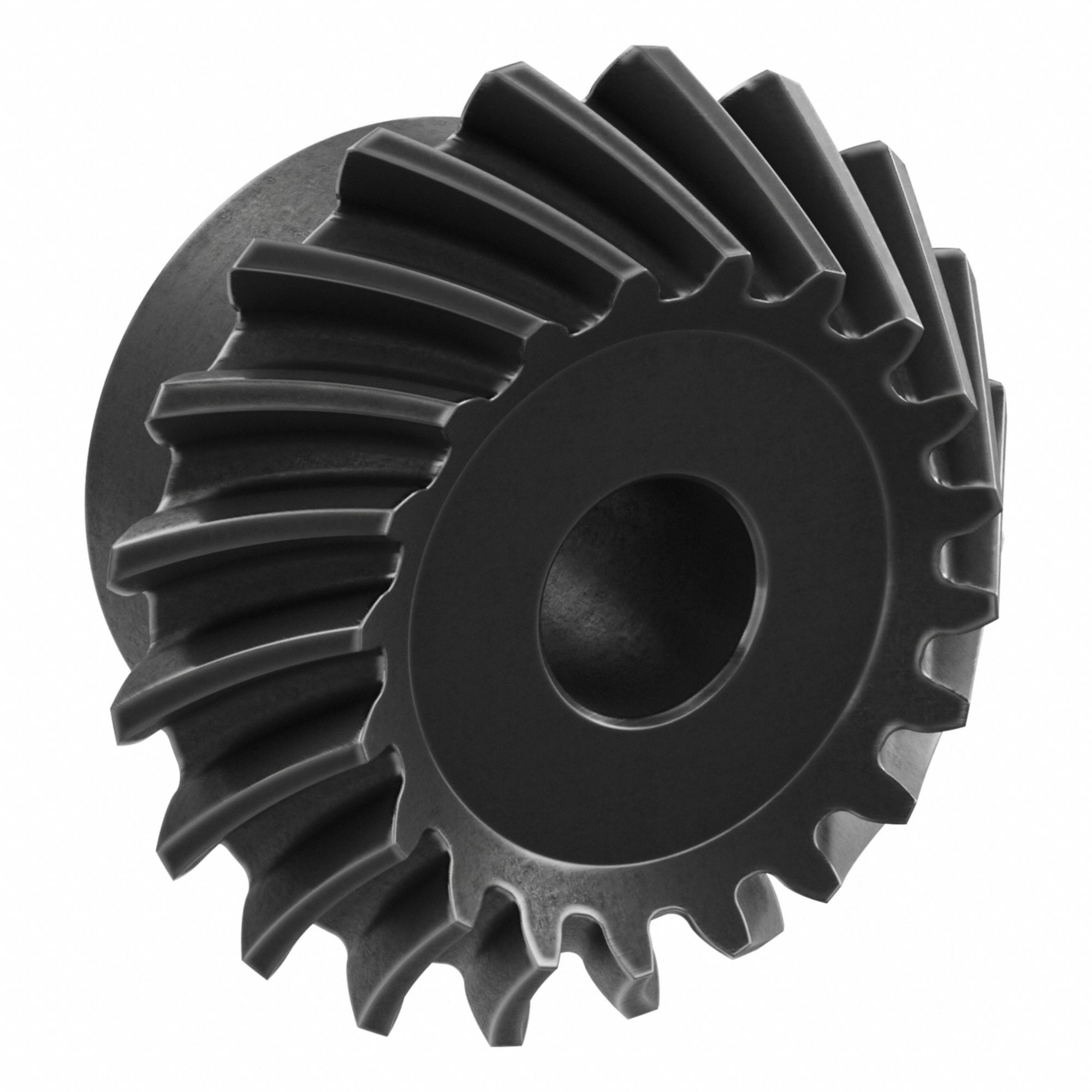 Spiral Bevel Gear: Spiral, Gear Ratio 1.5, Left Hand, Module m 2, 20 Teeth, Black Oxide-Coated Steel