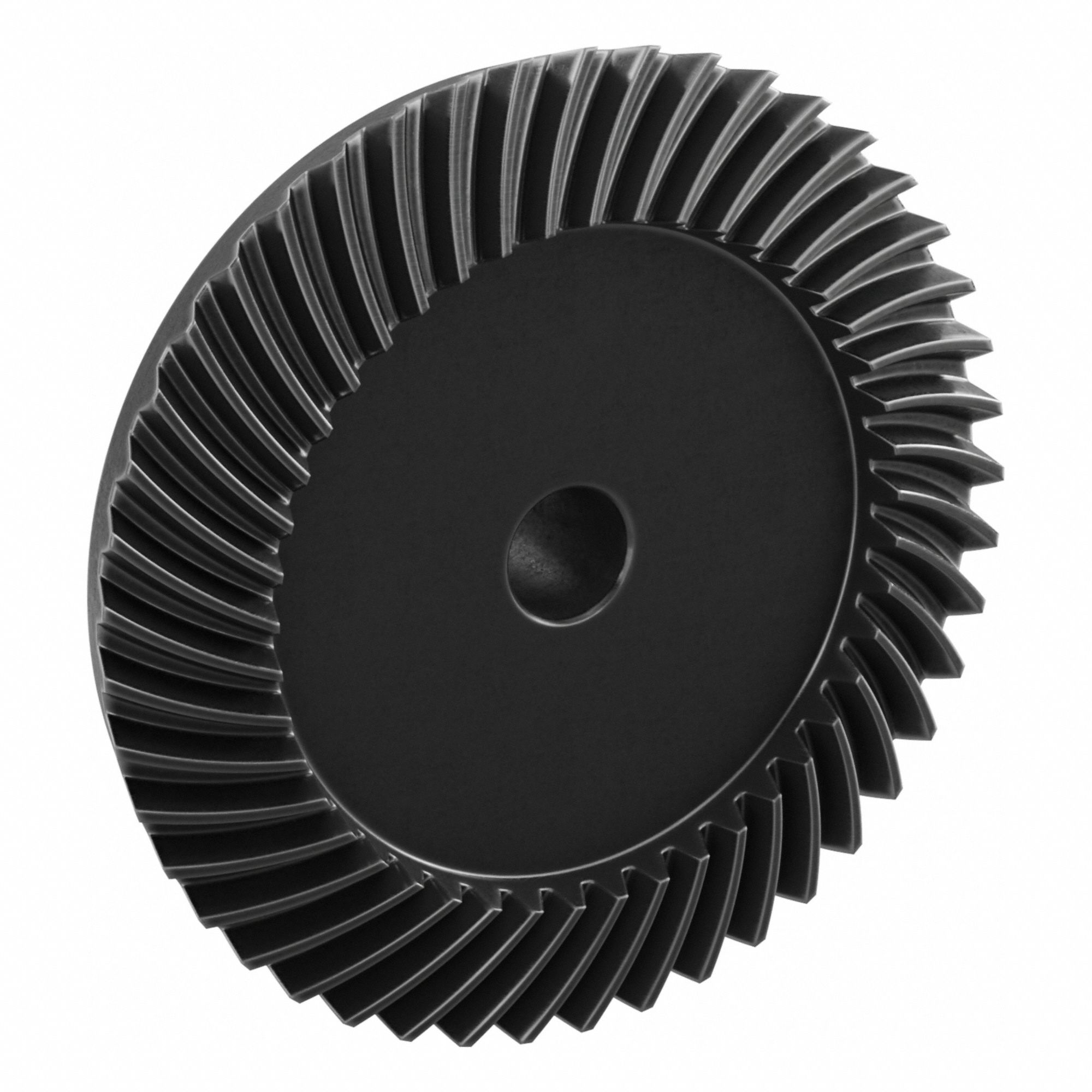 Spiral Bevel Gear: Spiral, Gear Ratio 3, Right Hand, Module m 2, 45 Teeth, Black Oxide-Coated Steel