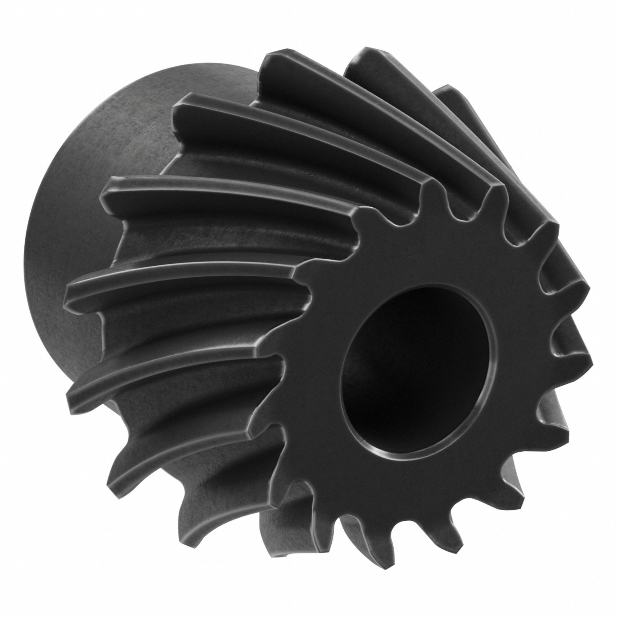 Ground Spiral Bevel Gear: Spiral, Gear Ratio 3, Left Hand, Module m 2, 15 Teeth, 10 mm Bore Dia