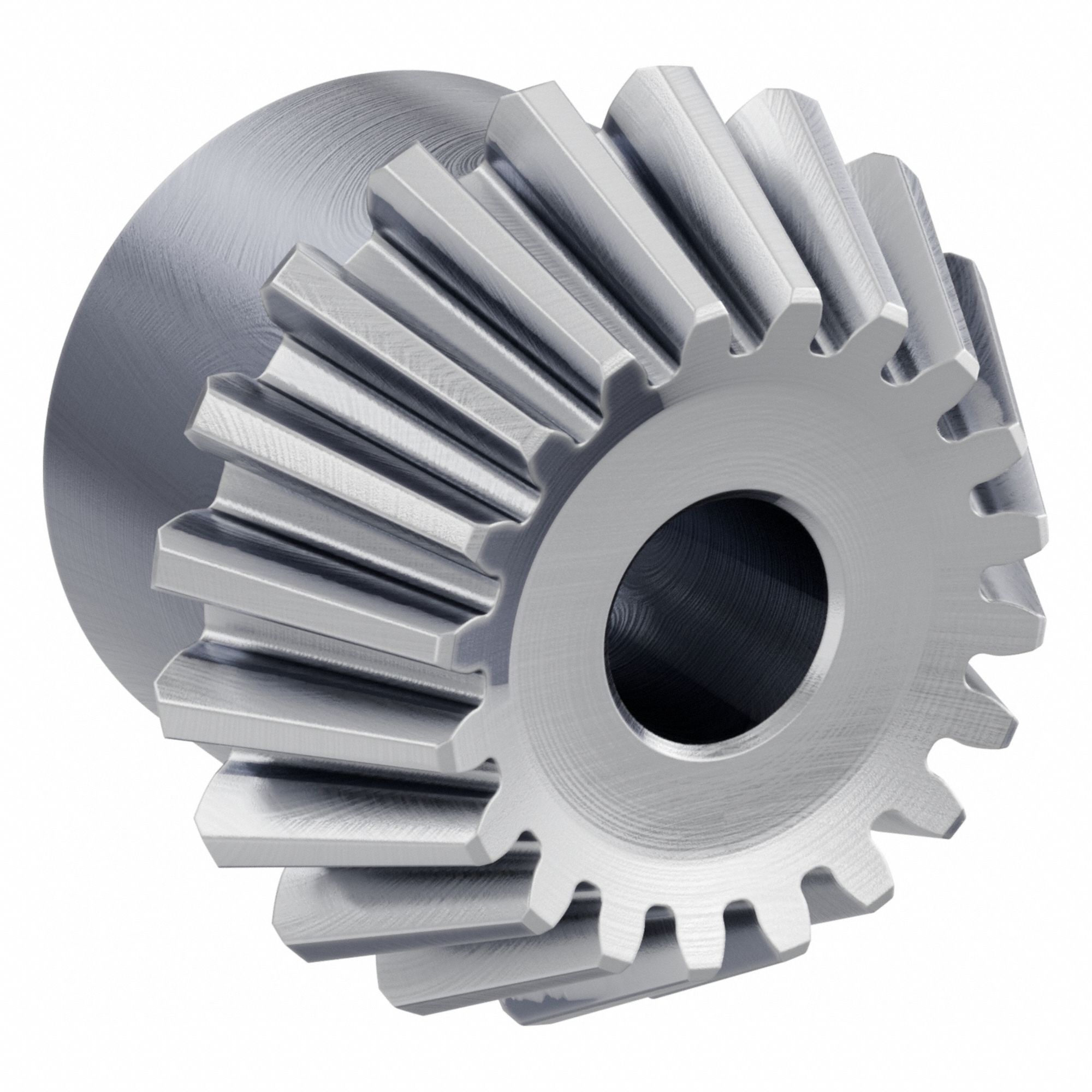Bevel Gear: Straight, Gear Ratio 2, Module m 3, 20 Teeth, Stainless Steel, 16 mm Bore Dia