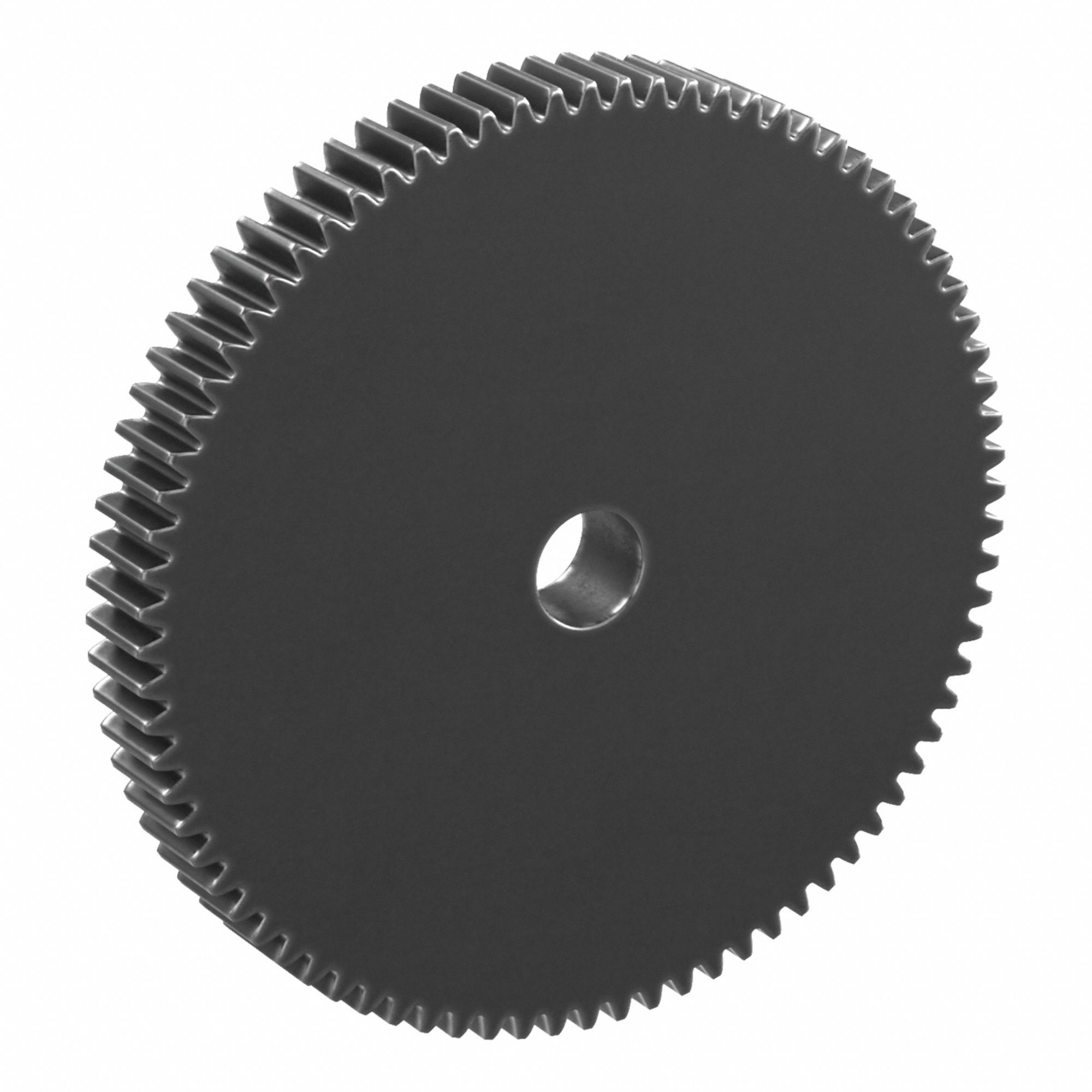 Hubless Spur Gear: Module m 1, 80 Teeth, 10 mm Bore Dia, Black Oxide Coated Carbon Steel, Plain Bore