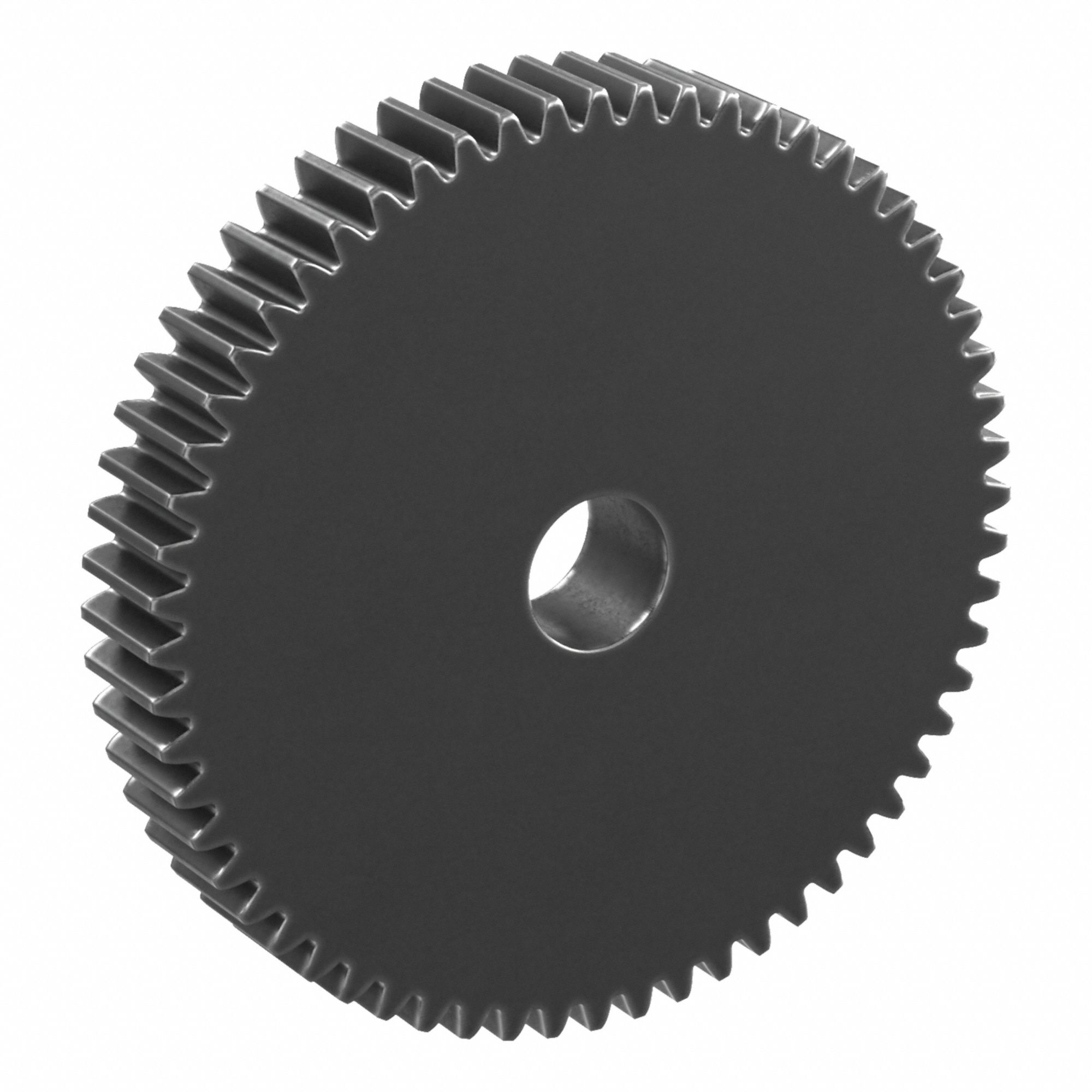 Hubless Spur Gear: Module m 1.5, 60 Teeth, 15 mm Bore Dia, Black Oxide Coated Carbon Steel, Hubless