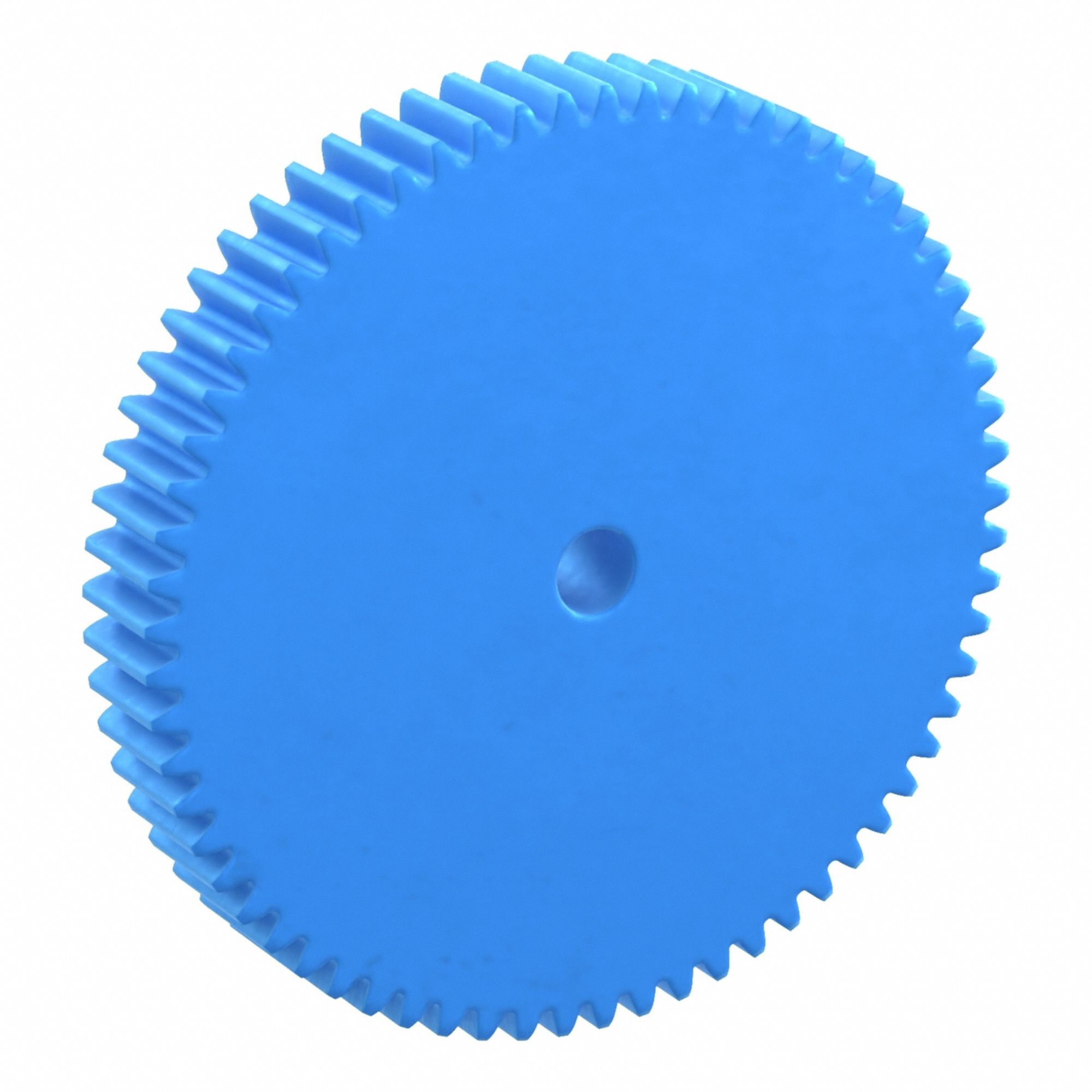 Hubless Spur Gear: Module m 2, 65 Teeth, 15 mm Bore Dia, Nylon, 20° Pressure Angle, Plain Bore