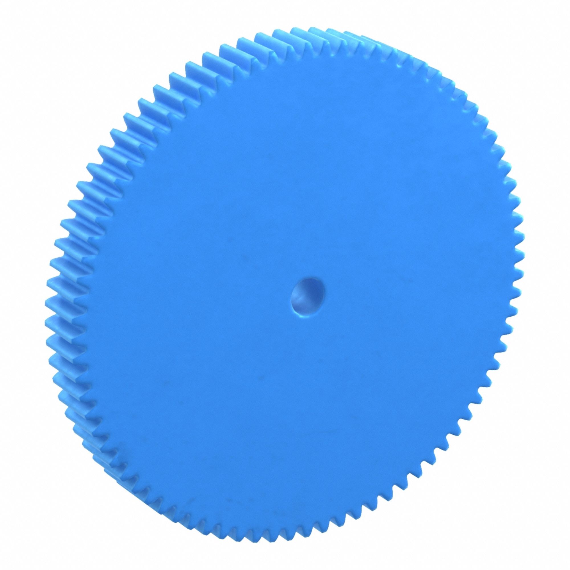 Hubless Spur Gear: Module m 2, 80 Teeth, 15 mm Bore Dia, Nylon, 20° Pressure Angle, Plain Bore