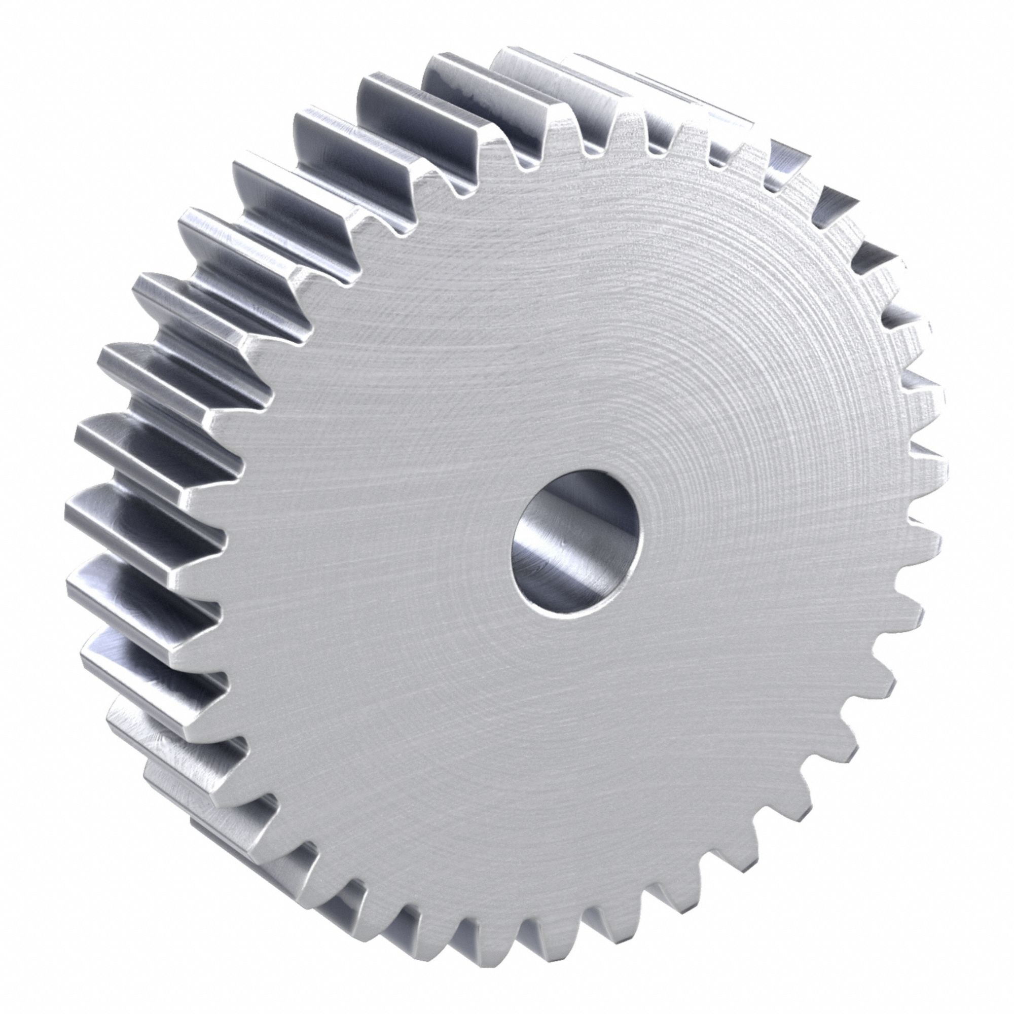 Hubless Spur Gear: Module m 2.5, 35 Teeth, 15 mm Bore Dia, Stainless Steel, 20° Pressure Angle
