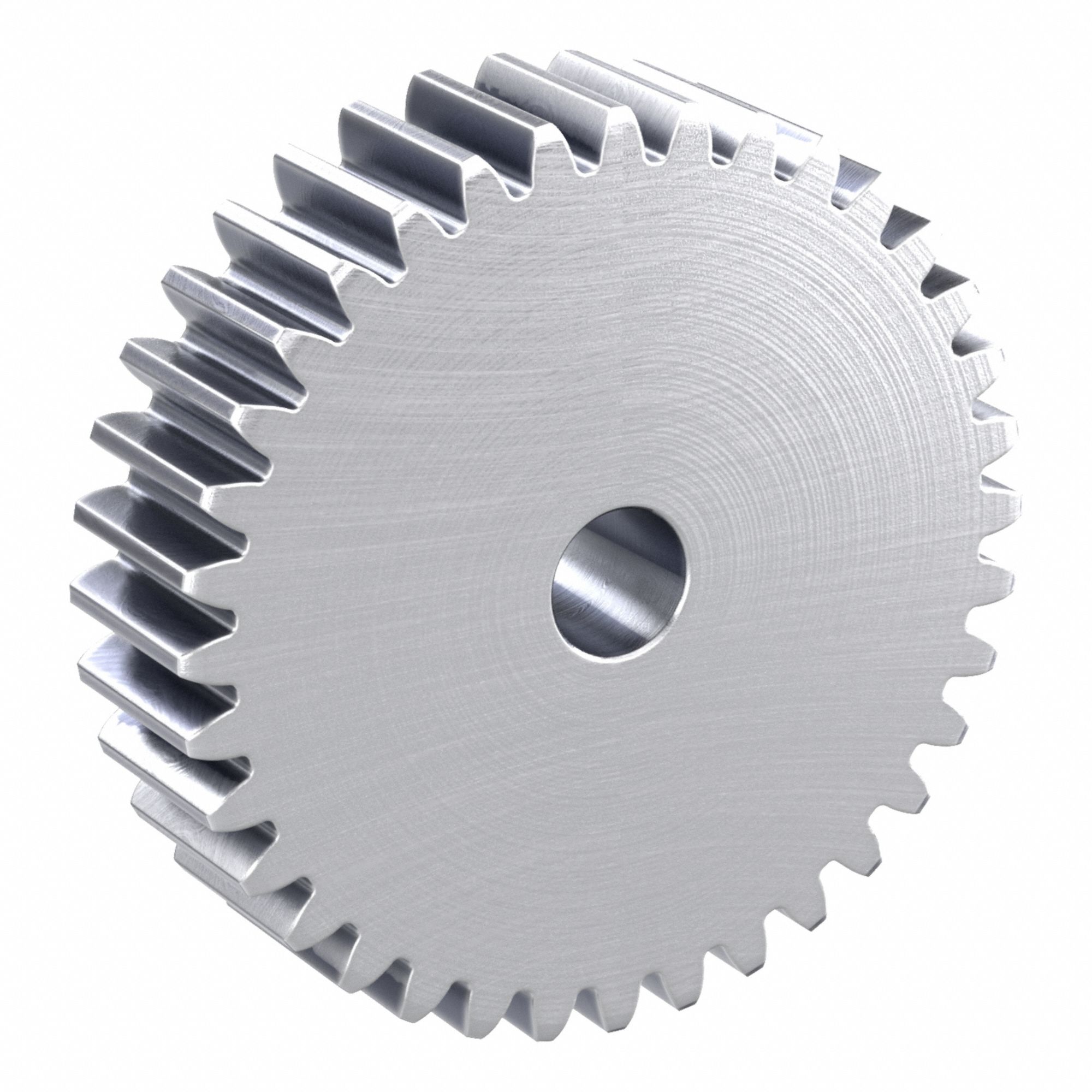 Hubless Spur Gear: Module m 2.5, 36 Teeth, 15 mm Bore Dia, Stainless Steel, 20° Pressure Angle