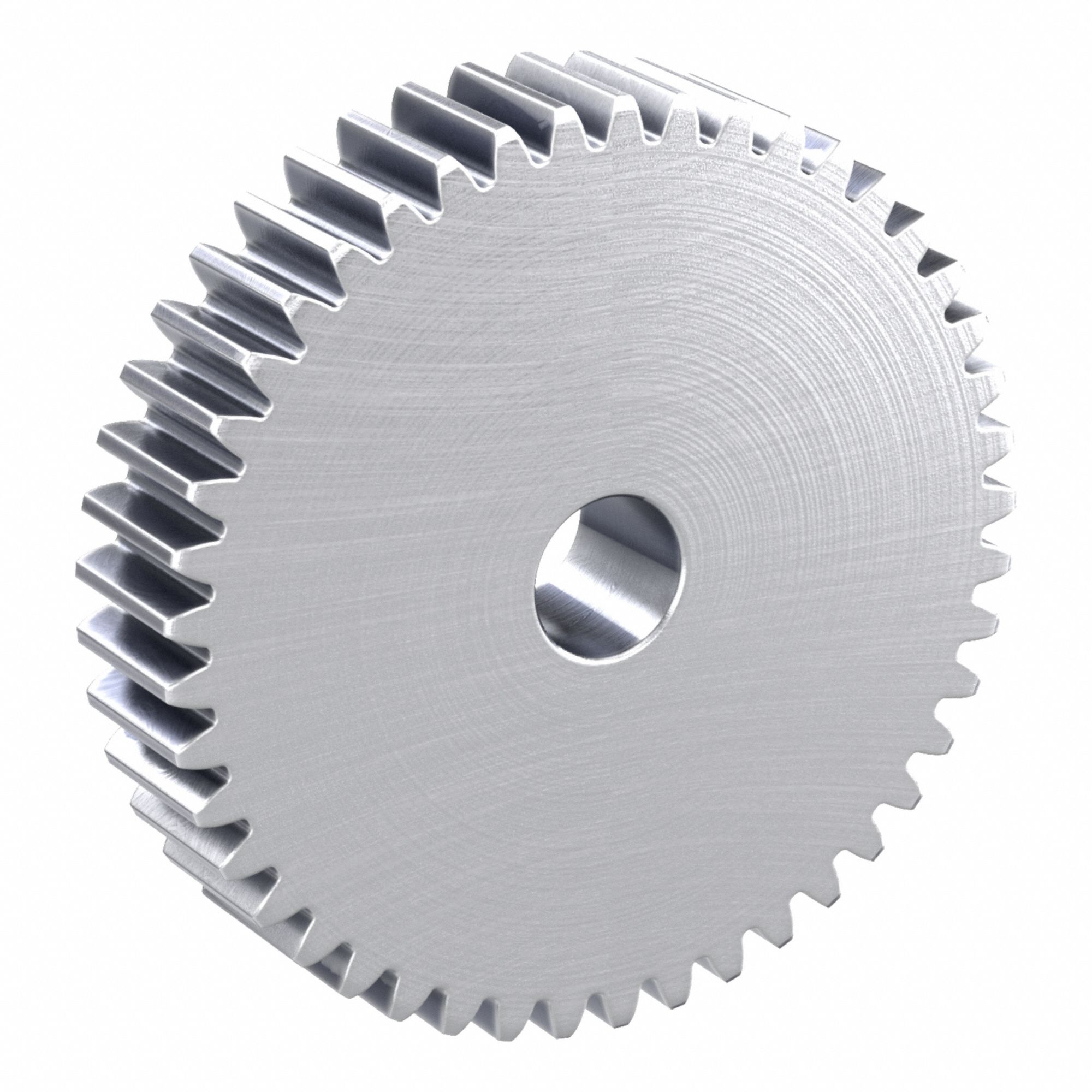 Hubless Spur Gear: Module m 2.5, 45 Teeth, 20 mm Bore Dia, Stainless Steel, 20° Pressure Angle