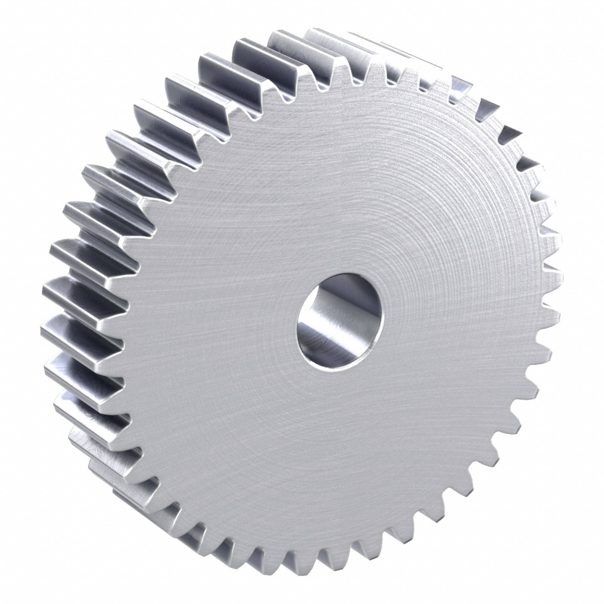 Hubless Spur Gear: Module m 2, 40 Teeth, 15 mm Bore Dia, Stainless Steel, 20° Pressure Angle