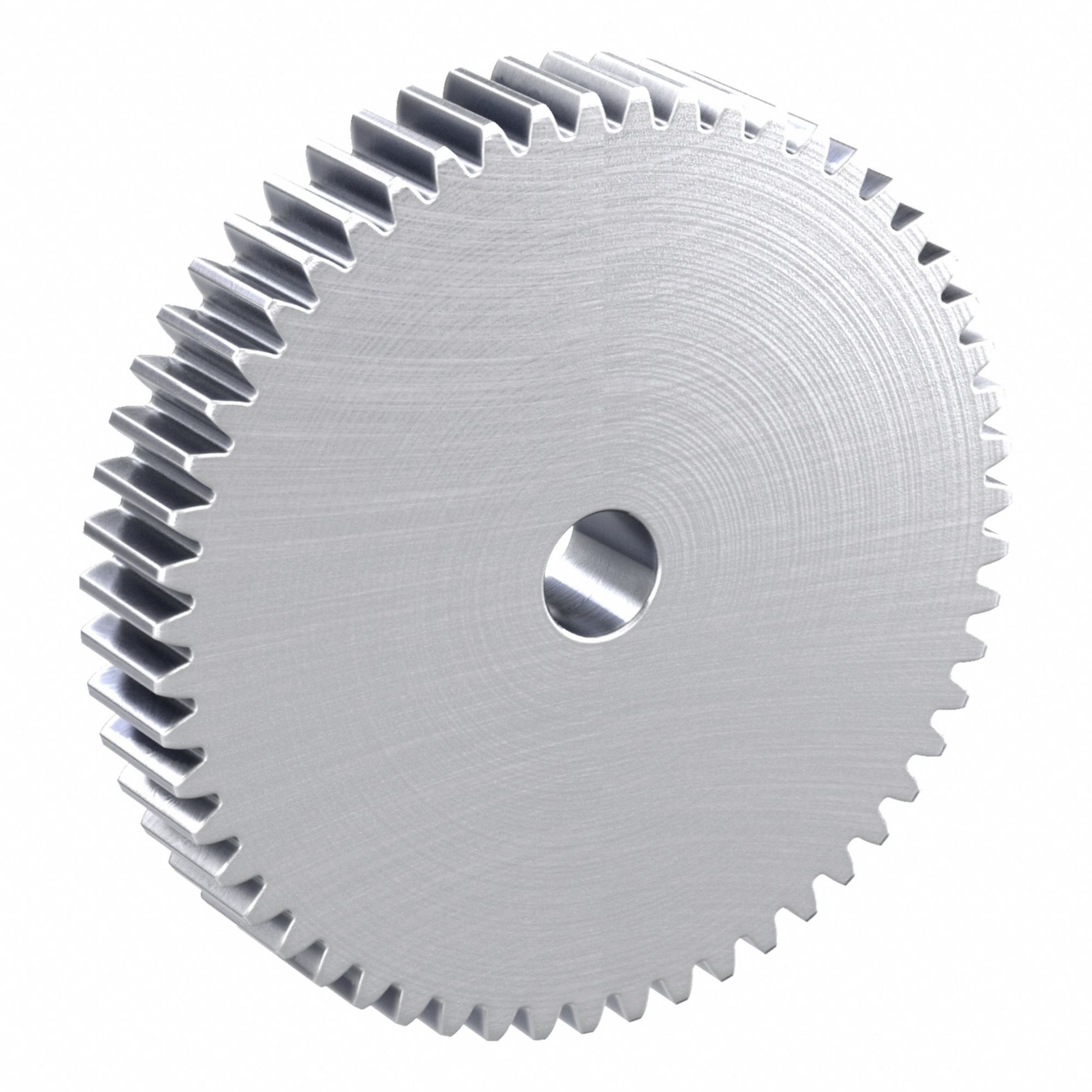 Hubless Spur Gear: Module m 2, 55 Teeth, 15 mm Bore Dia, Stainless Steel, 20° Pressure Angle