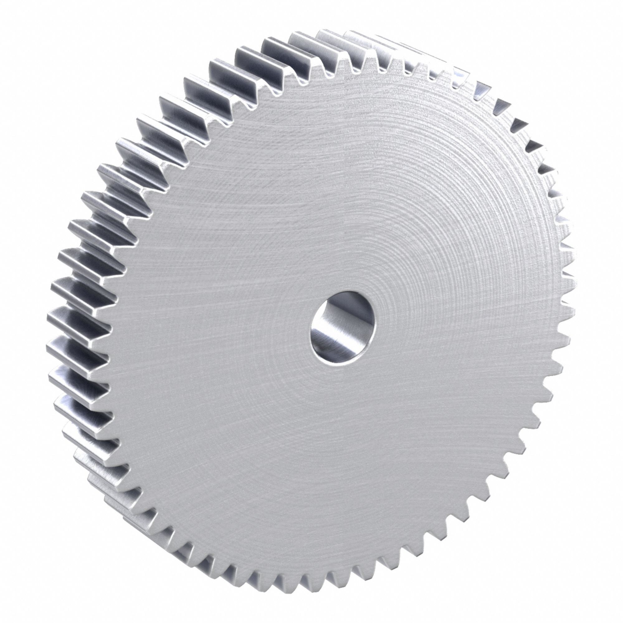 Hubless Spur Gear: Module m 2, 56 Teeth, 15 mm Bore Dia, Stainless Steel, 20° Pressure Angle