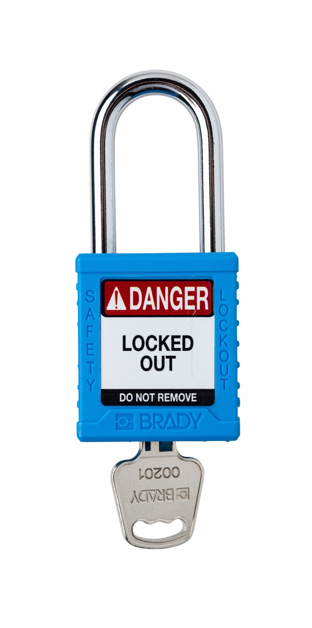 Padlock: Keyed Different, Nylon, Std Body Body Size, Steel, Std, Blue, 1 Pack Size, Plastic