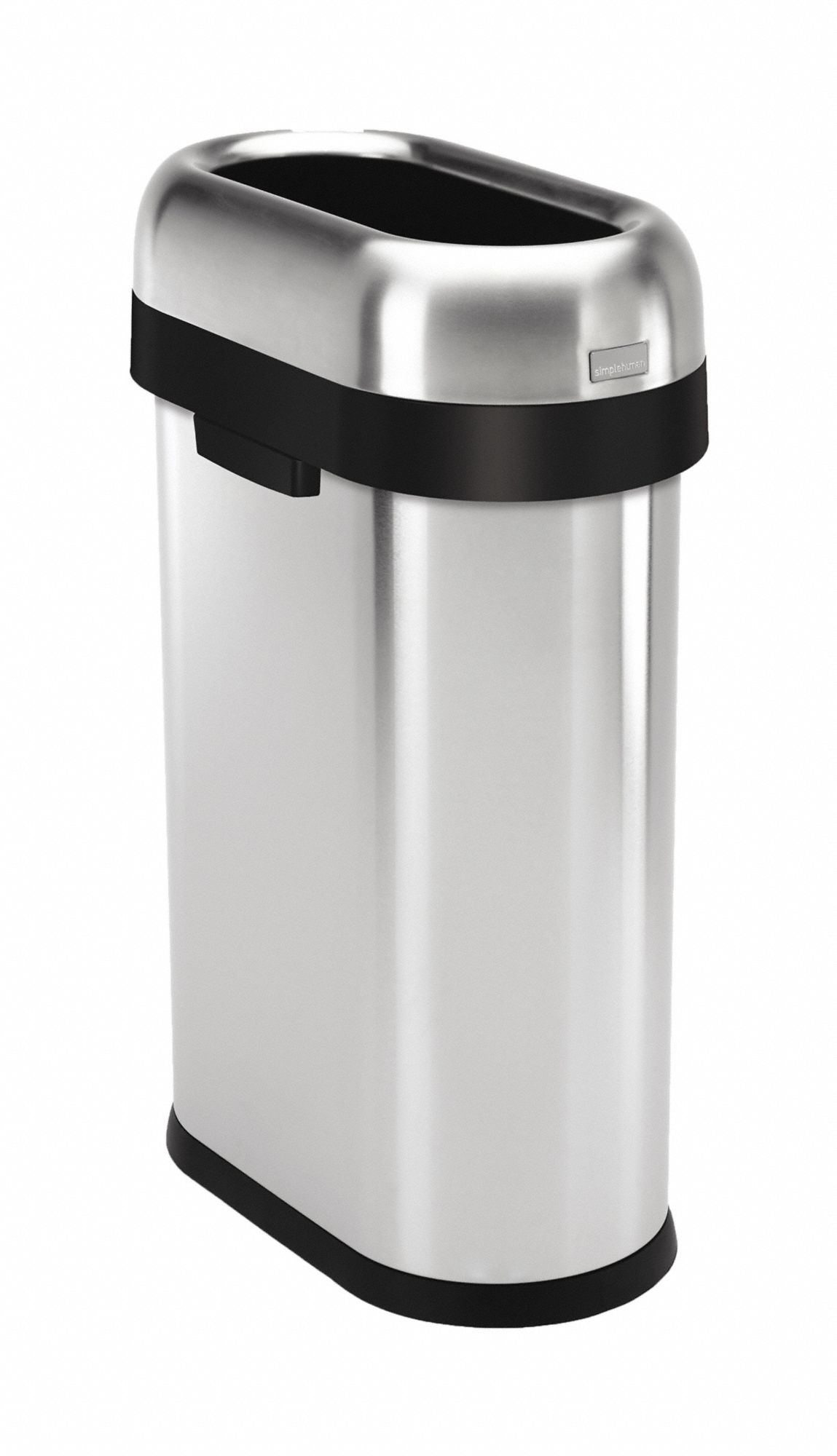 Trash Can: Stainless Steel, Dome Top, Silver, 13 gal Capacity, 10 7/10 in Wd/Dia