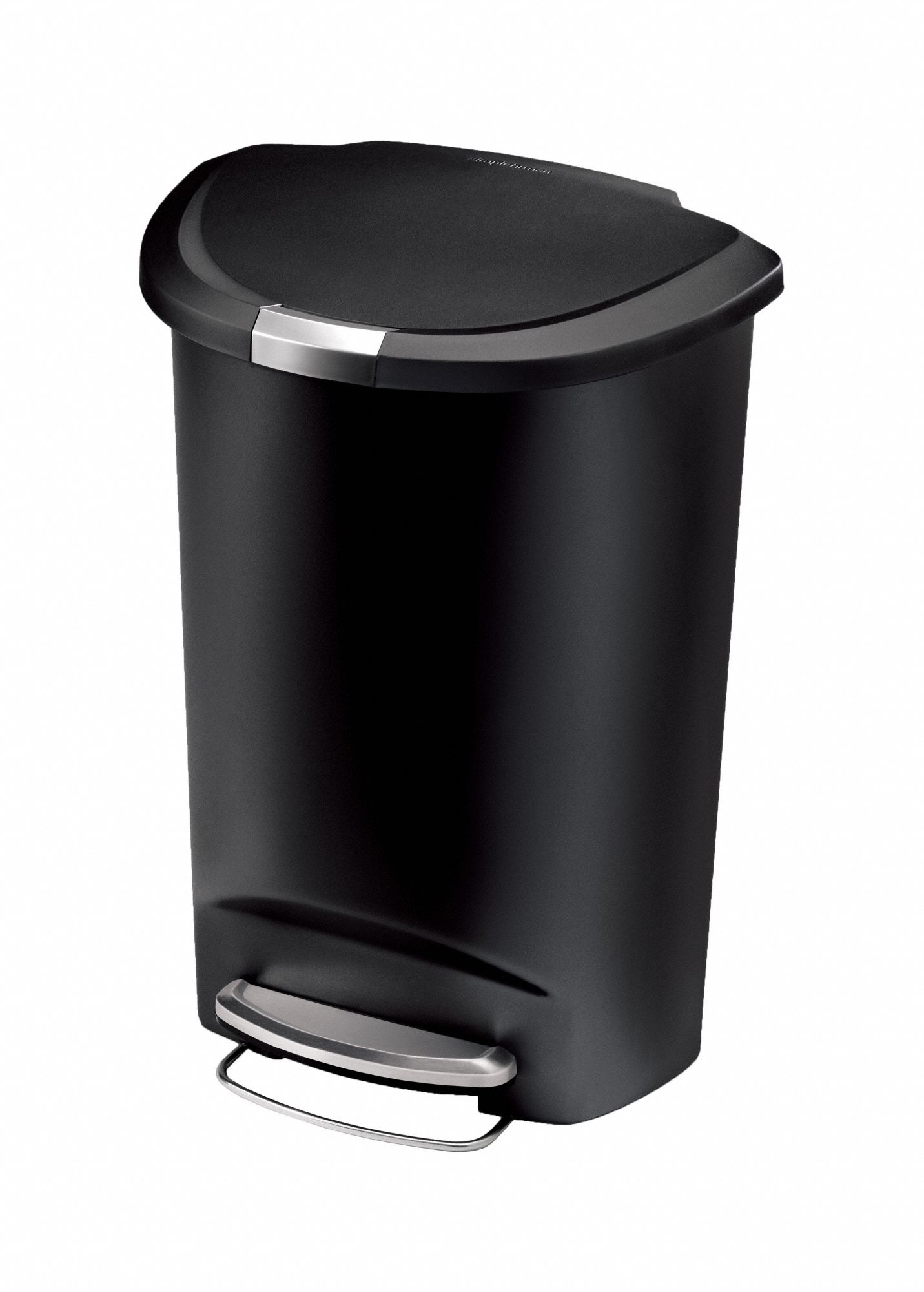 Trash Can: Plastic, Black, 13 gal Capacity, 18 7/8 in Wd/Dia, 14 in Dp, 26 1/2 in Ht