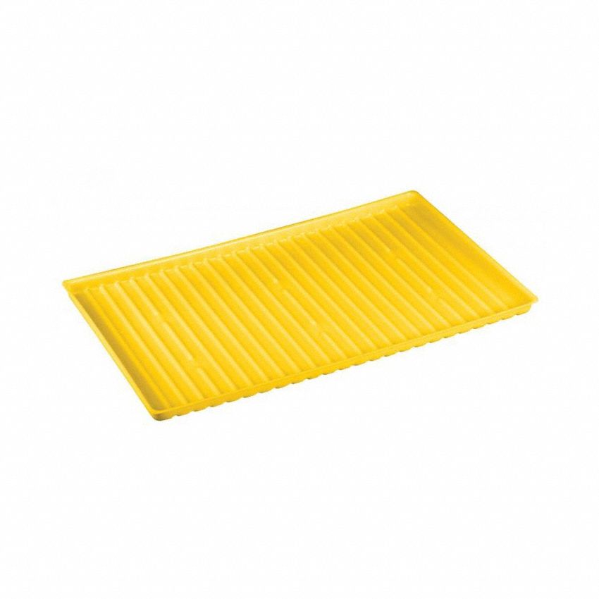 Safety Cabinet Tray: Countertop Safety Cabinets, 4 gal, 13 3/8 in x 13 in, Yellow, Polyethylene