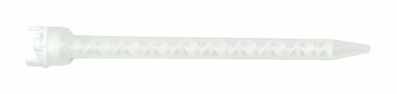 Mixing Nozzle: M400, For 1:1/2:1 Mix Ratios, White, 7 3/5 in Long, 10 PK
