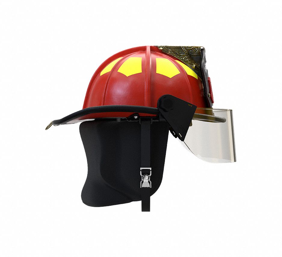 UST Lightweight Traditional Helmet: Red, Fiberglass, Traditional Rear Brim, Chin Strap