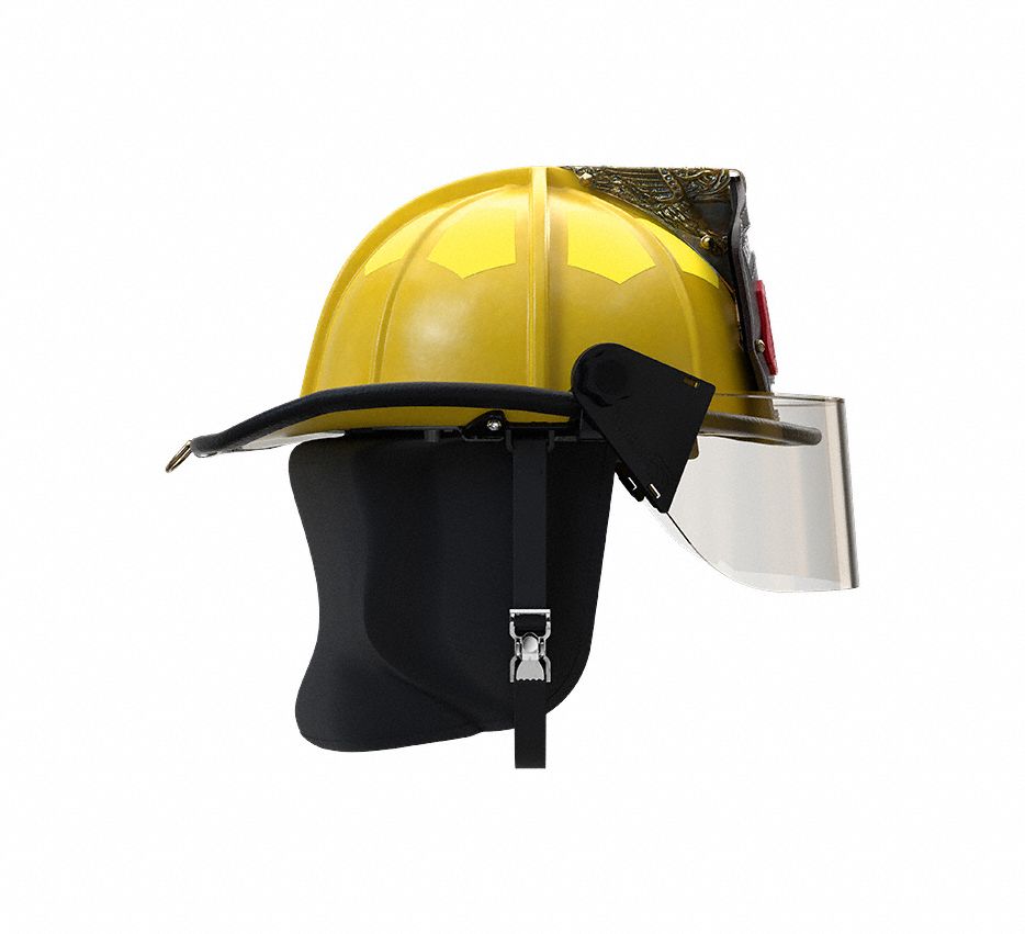 UST Lightweight Traditional Helmet: Yellow, Fiberglass, Traditional Rear Brim, Chin Strap