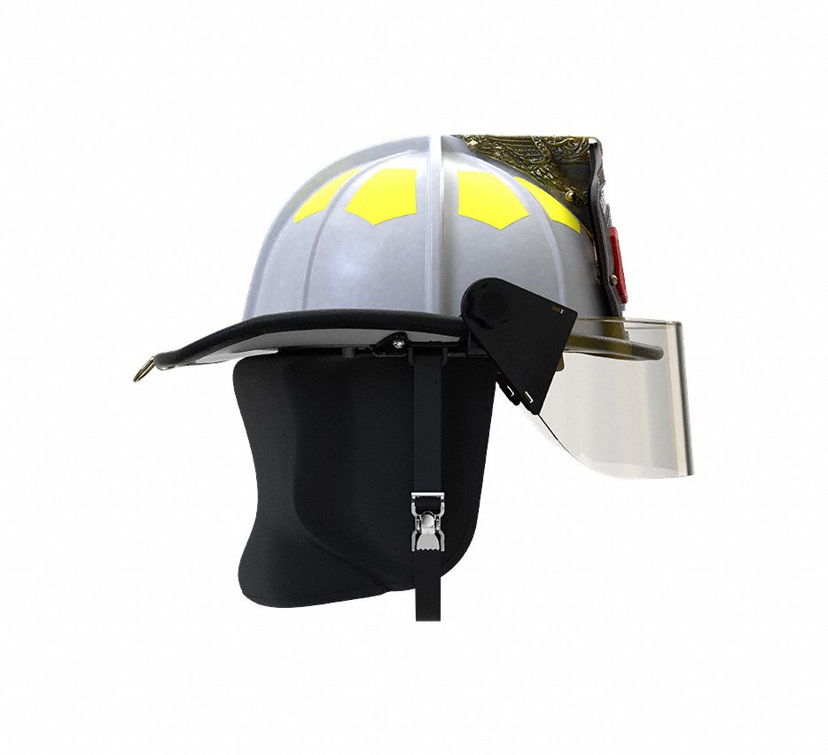 UST Lightweight Traditional Helmet: White, Fiberglass, Traditional Rear Brim, Chin Strap