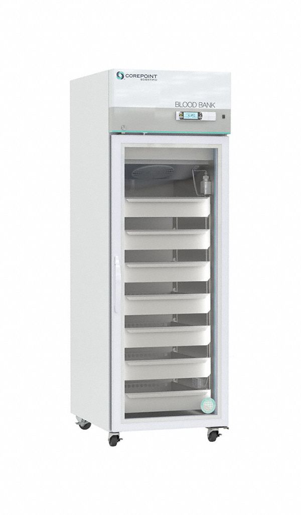 Refrigerator: 23 cu ft, Upright, 1°C to 10°C, 35 3/4 in Overall Dp, Swing Glass