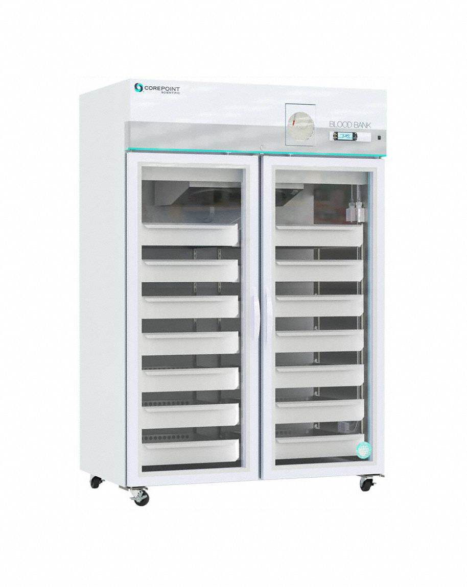 Refrigerator: 49 cu ft, Upright, 1°C to 10°C, 35 3/4 in Overall Dp, Swing Glass