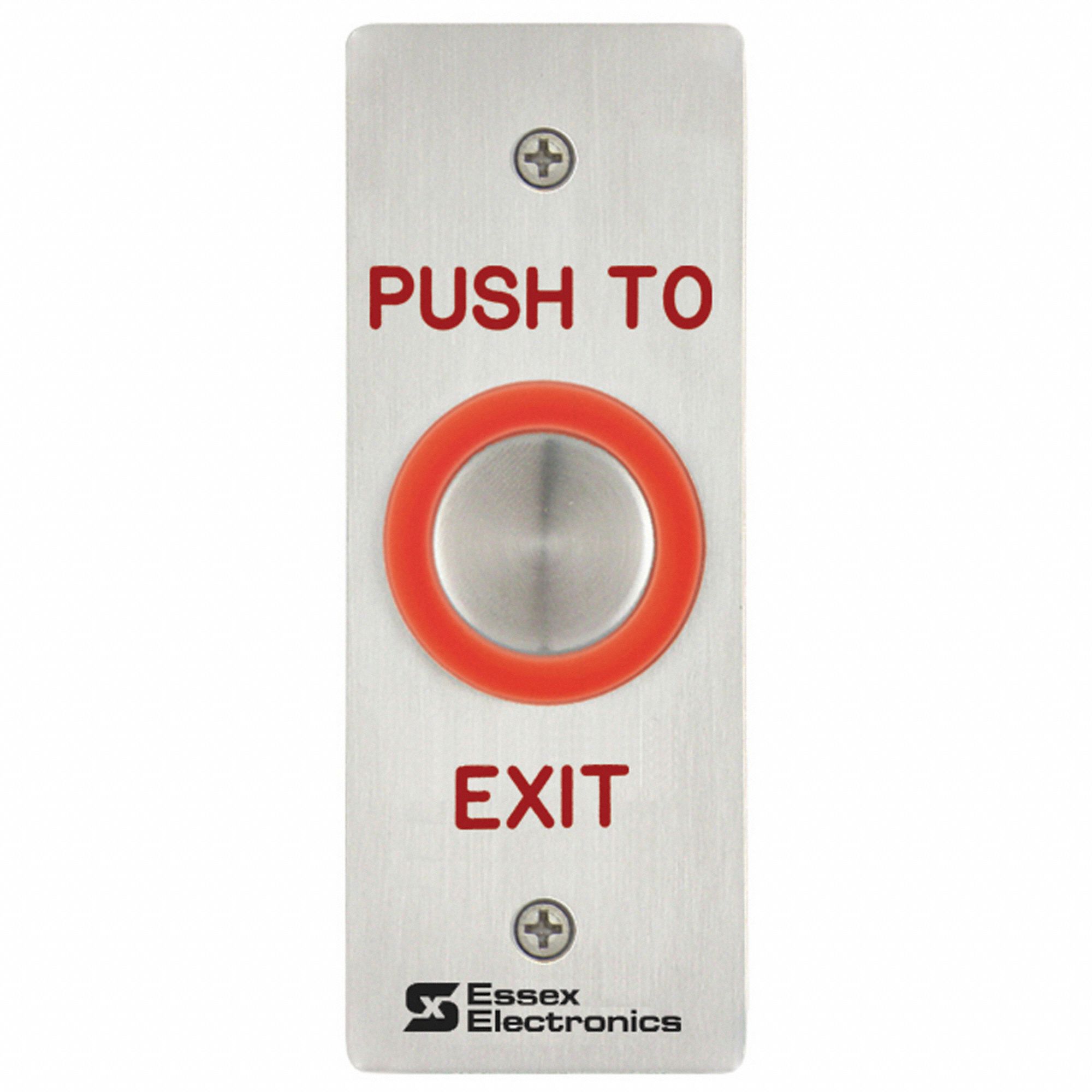 ESSEX, Push to Exit, Push Button, Narrow Exit Button PUSH TO EXIT
