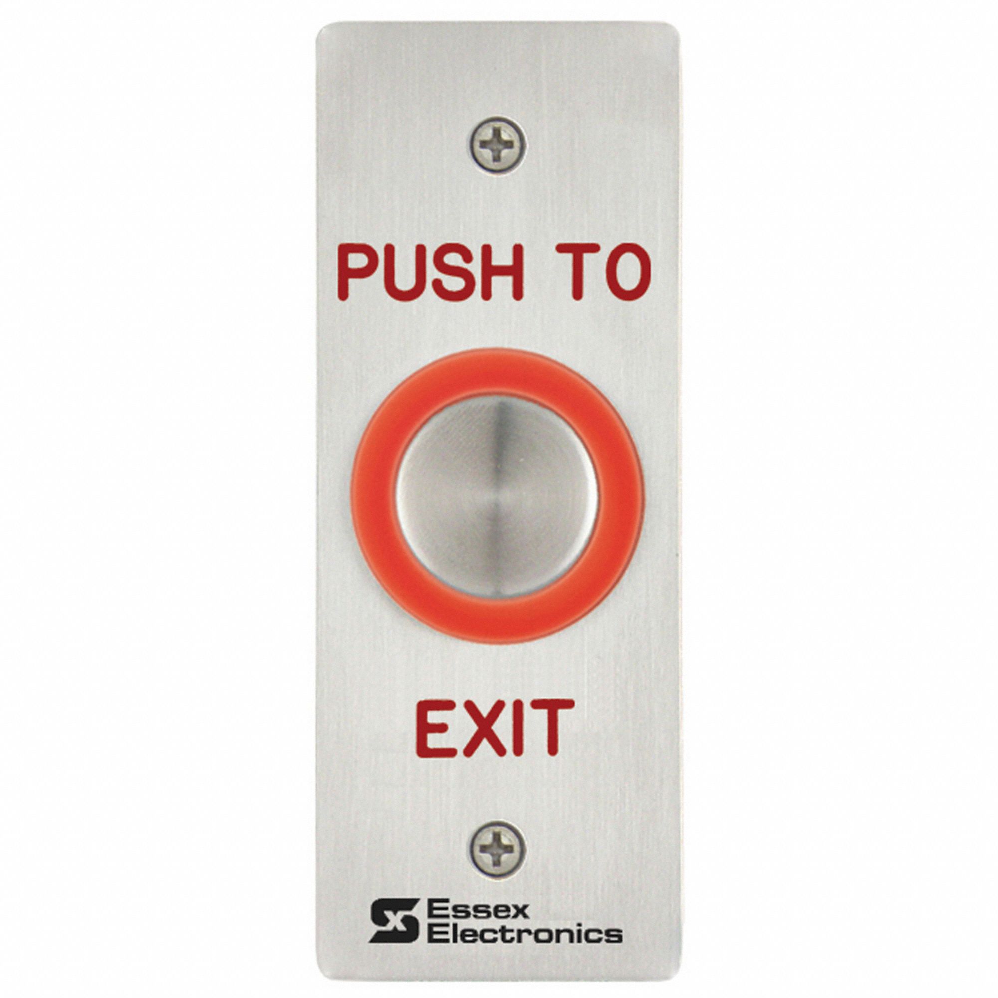 EXIT PUSH BUTTON,STAINLESS STEEL,SILVER