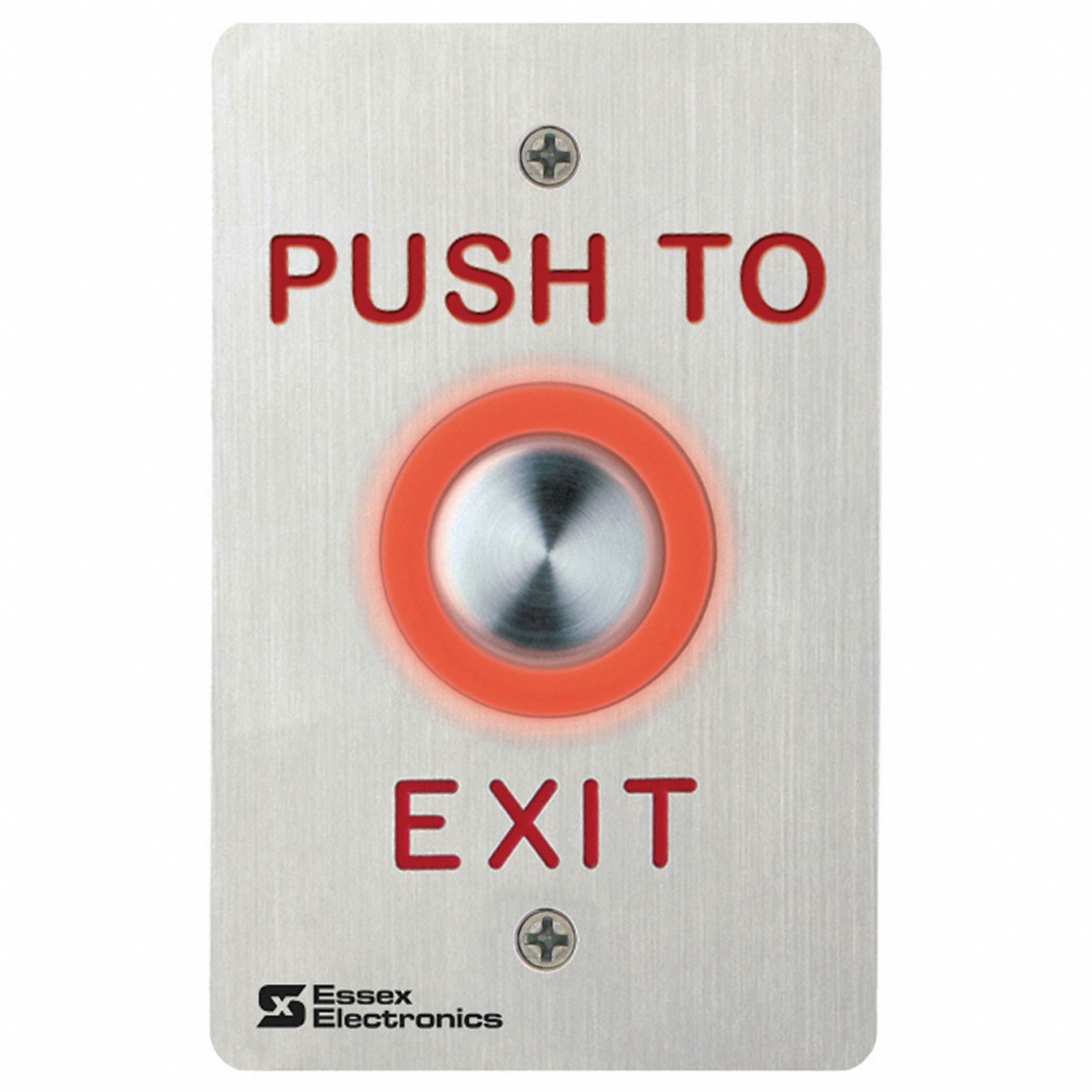 EXIT PUSH BUTTON,STAINLESS STEEL,SILVER