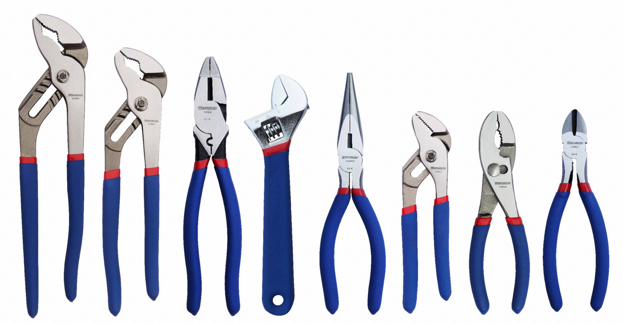 8 Pliers, Std Cushion Grip, Plier and Wrench Set - 793LA6|793LA6 - Grainger