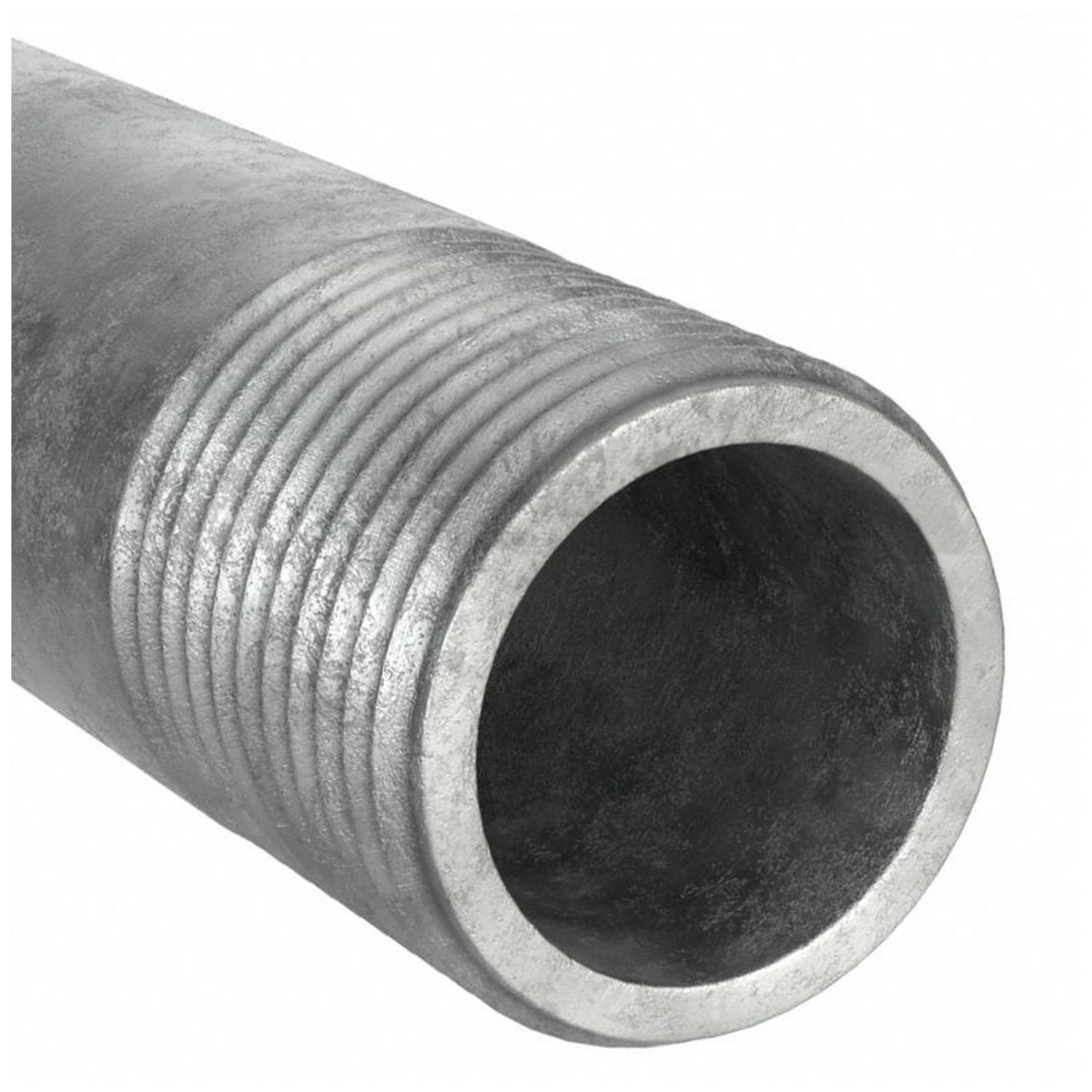 NIPPLE: GALVANIZED STEEL, 4 IN NOMINAL PIPE SIZE, 18 IN L, BOTH ENDS THREADED, WELDED