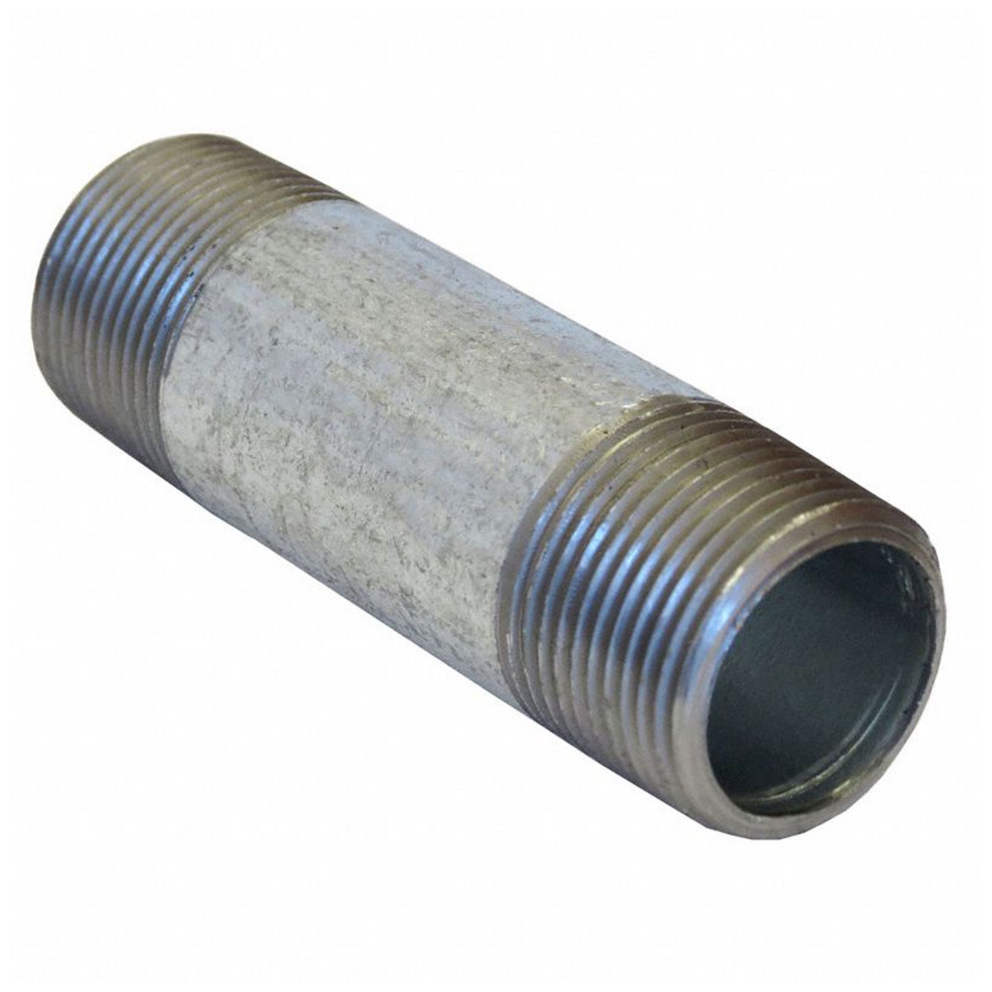 NIPPLE: GALVANIZED STEEL, ¼ IN NOMINAL PIPE SIZE, 12 IN L, BOTH ENDS THREADED